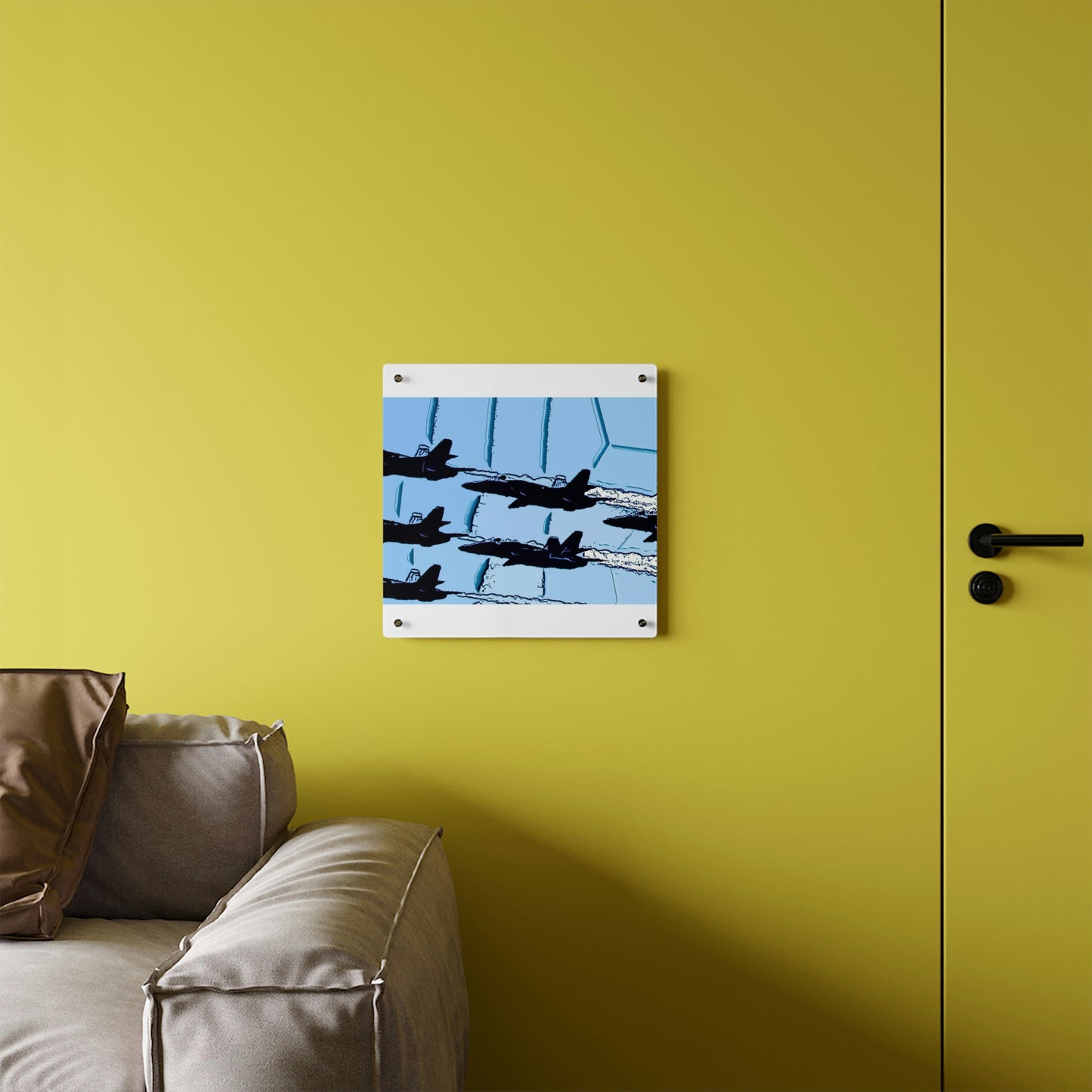 Acrylic Wall Art Panels ... Seattle Seafair ..."Blue Angels Run Over Lake Washington" ... Circa Mid 1980's ... Dr FJ Holt ... Original Works ...