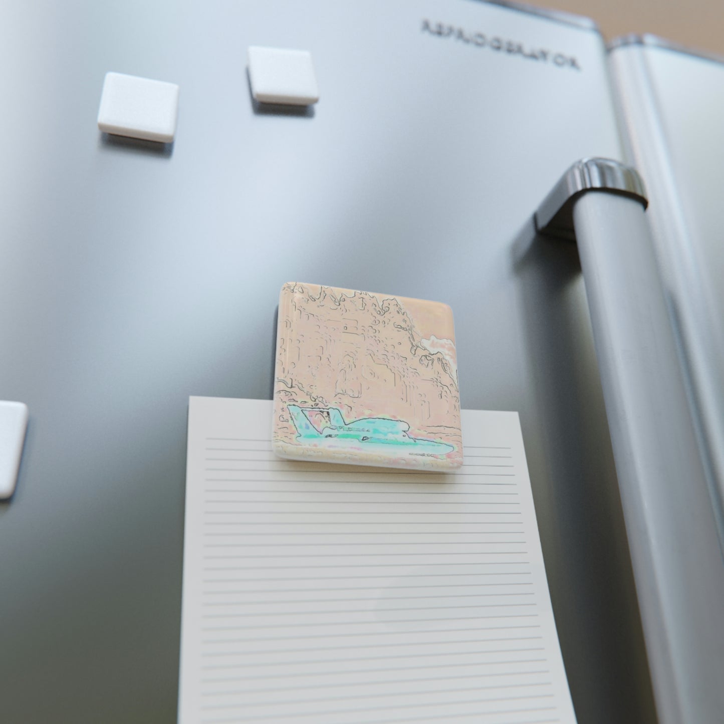 Porcelain Magnet, Square ... Seattle Columbia Cup On Lake Washington ... "Dave Wilcox Heads For The Win" ... Associate Gift-Photo ... Original Works ...