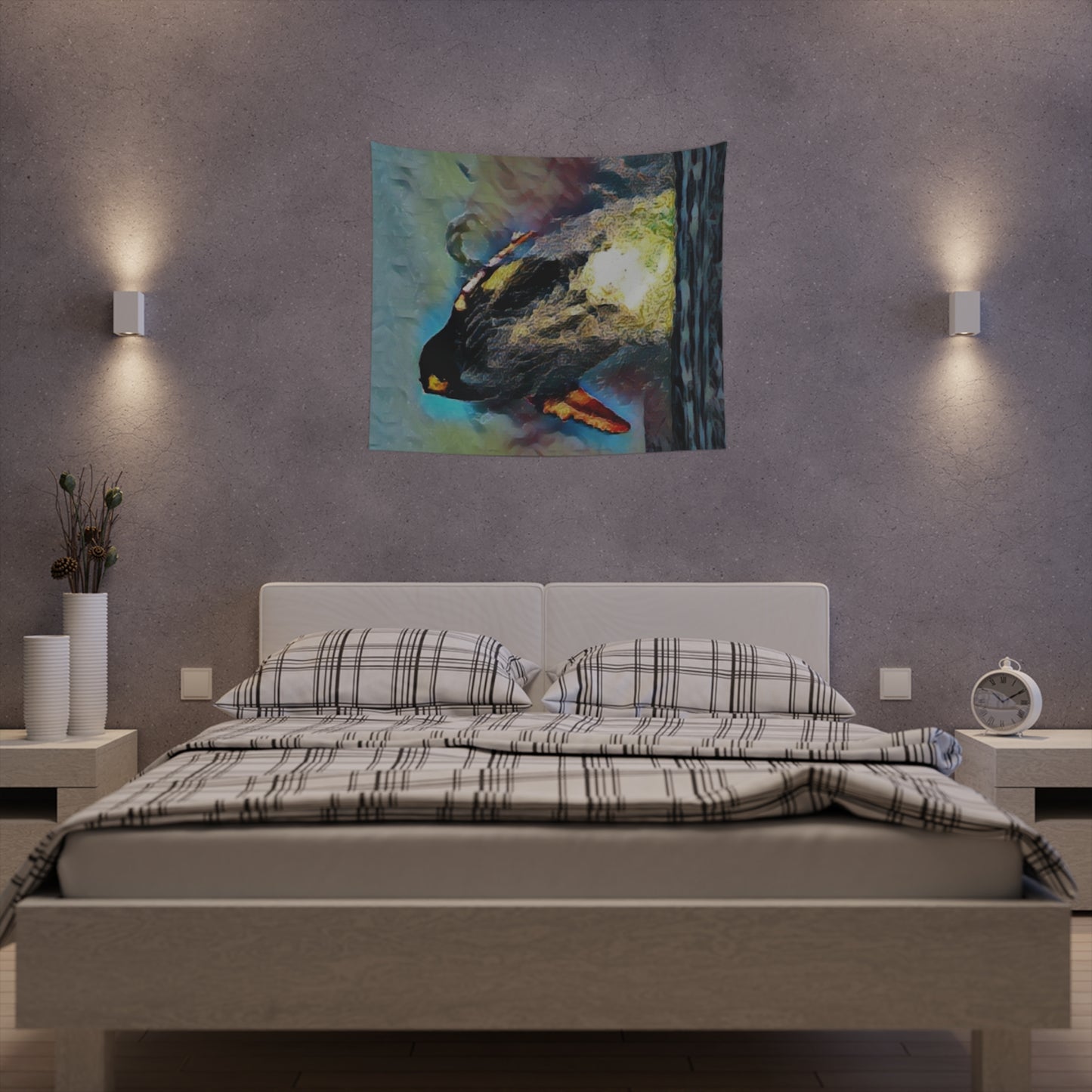 Printed Wall Tapestry ... An Extraordinary Humpback Breach ... 'With Explosive Energy' ... Family Archives (KPH) ... Circa: 21st Century. Maui, HI ... Original Works ...