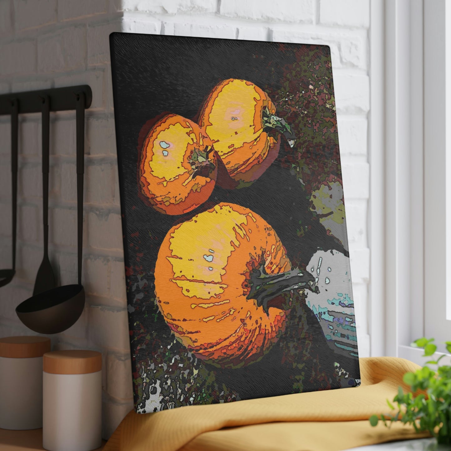 Glass Cutting Board ... "Carve Your Jack-O-Lanterns" & Dry Your Seeds 'On These' ...