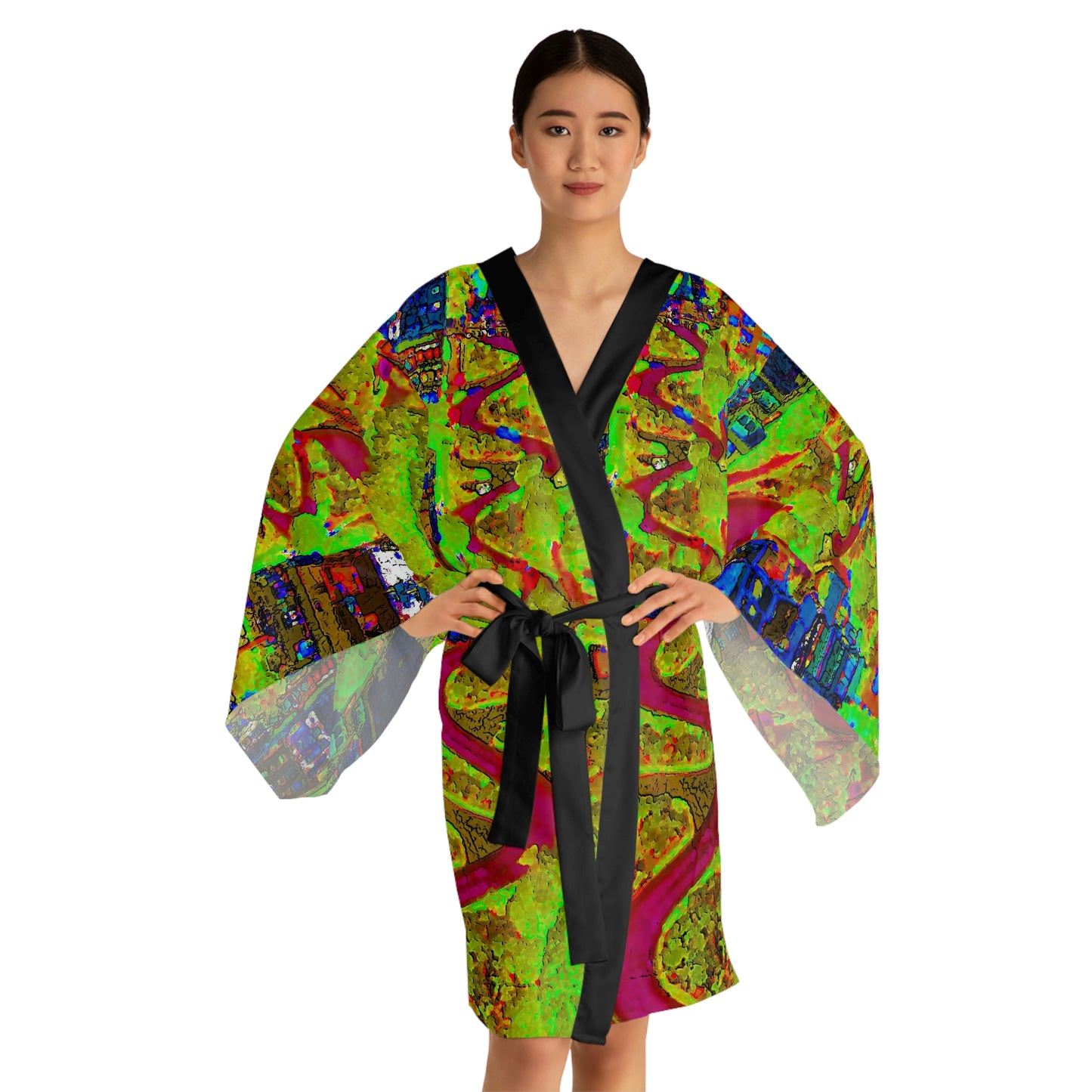 Long Sleeve Kimono Robe ... A Crazy Street ... 'Eight Winding Curve-Switchbacks' ... "Lombard Street, San Francisco, CA' ... Family Archives: 1970's ... Original Works ...