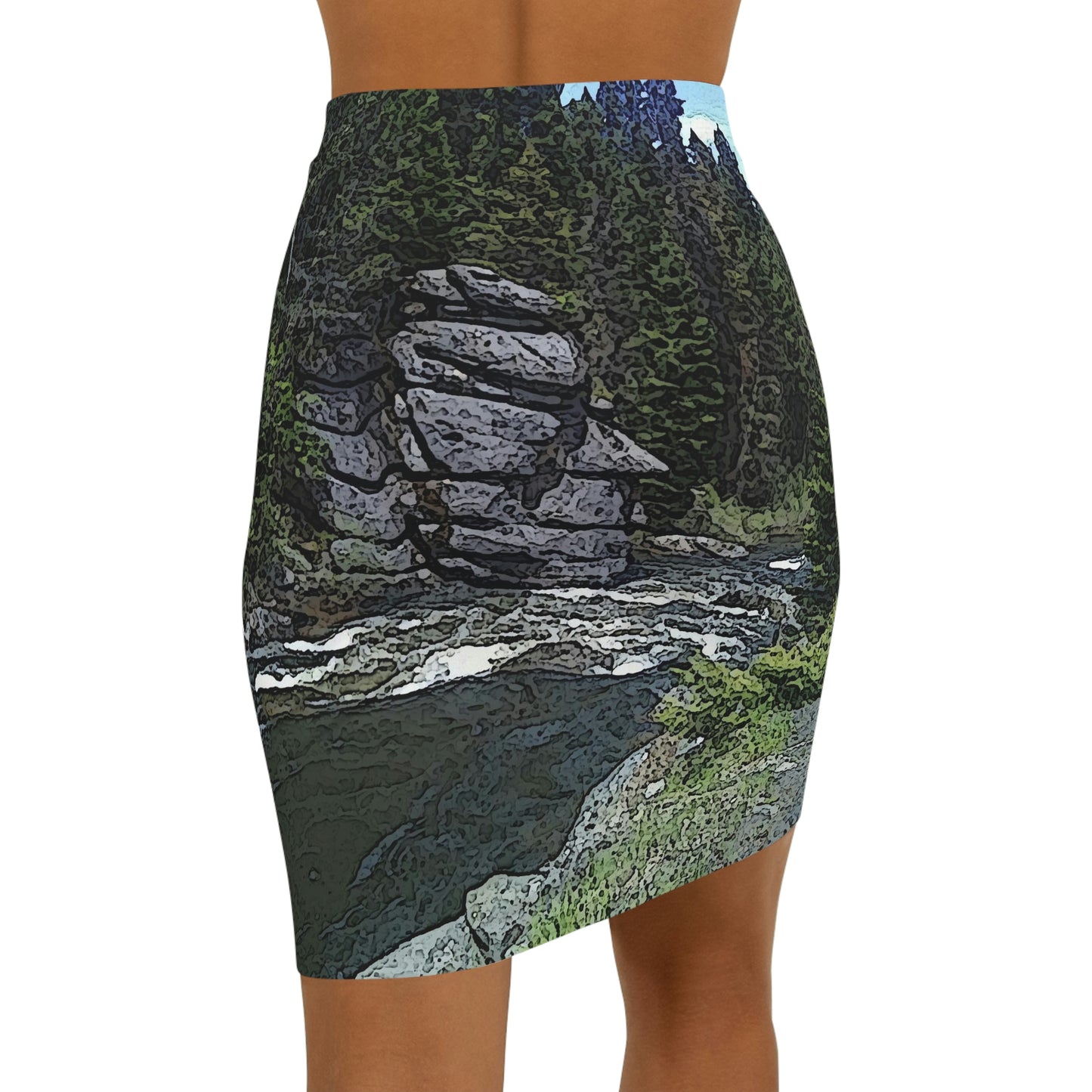 Women's Mini Skirt ..."I Am Innocent" ... Tricky-Dick Immortalized ... Nixon Rock: Along The River ... Central Idaho, Summer 2020 ... Original Works ...