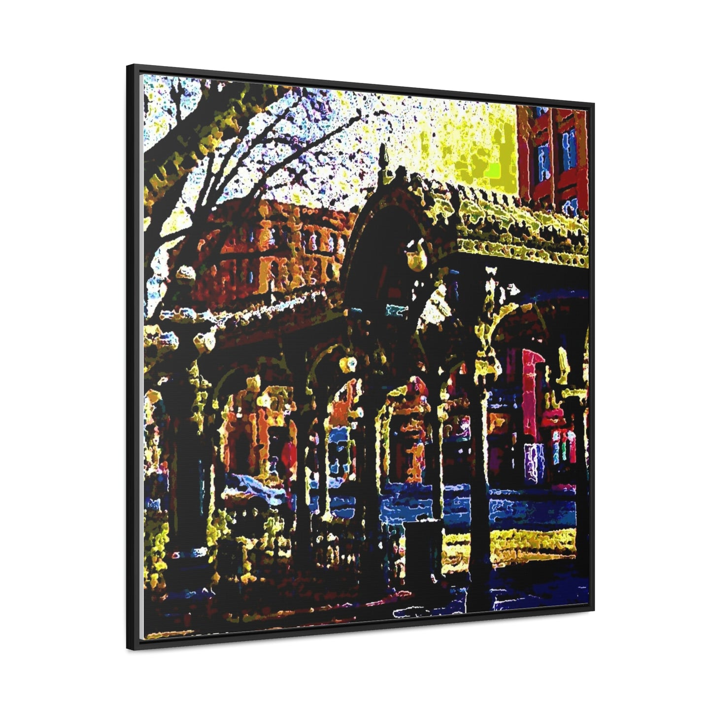 Gallery Canvas Wraps, Square Frame ... A Very Fine Place To Meet ... To Catch The Bus ... 'To Find A Friend' .. Just-To-Hangout ... Dr FJHolt Base Photo ... Original Works ...