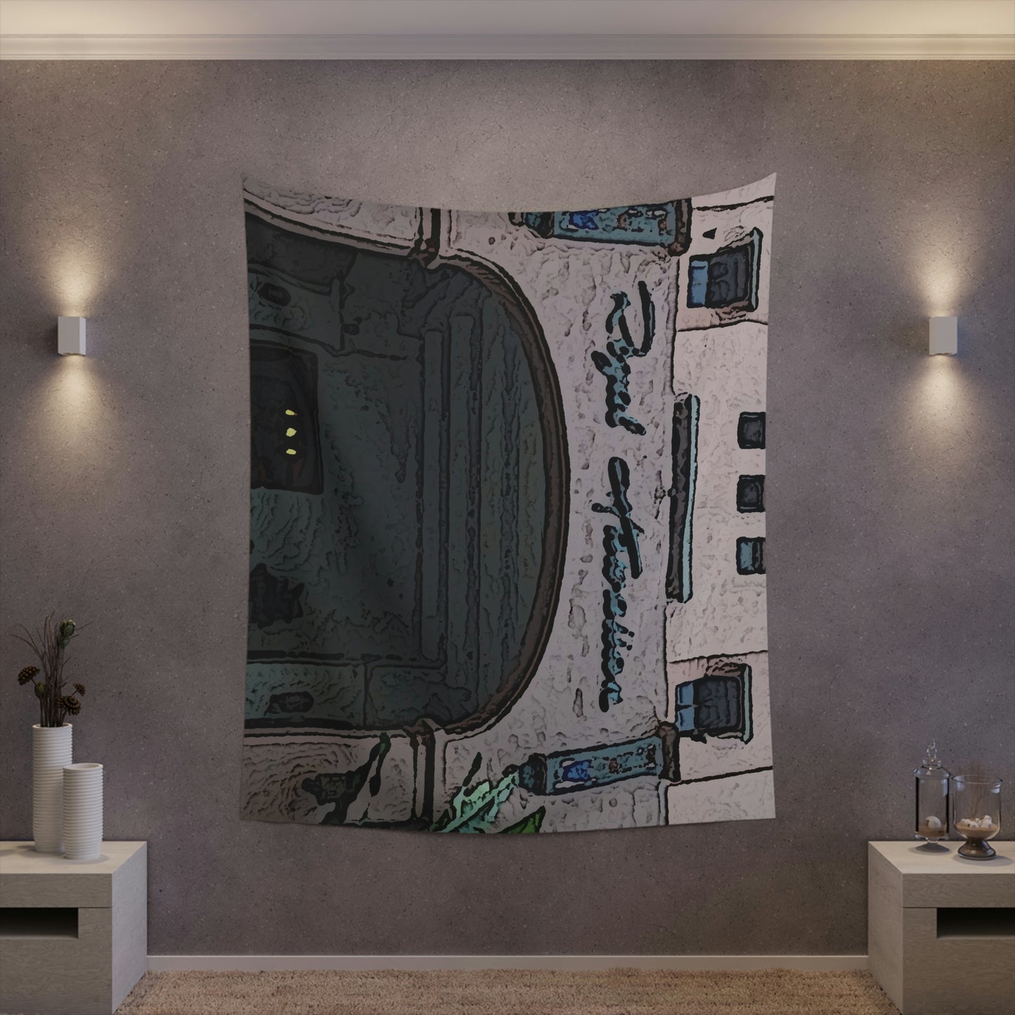 Printed Wall Tapestry ...  "La Grande Entree" At: 'The Pink Palace' ... The Royal Hawai'ian ... Honolulu, HI ... '27Oct2014' ... Original Works ...