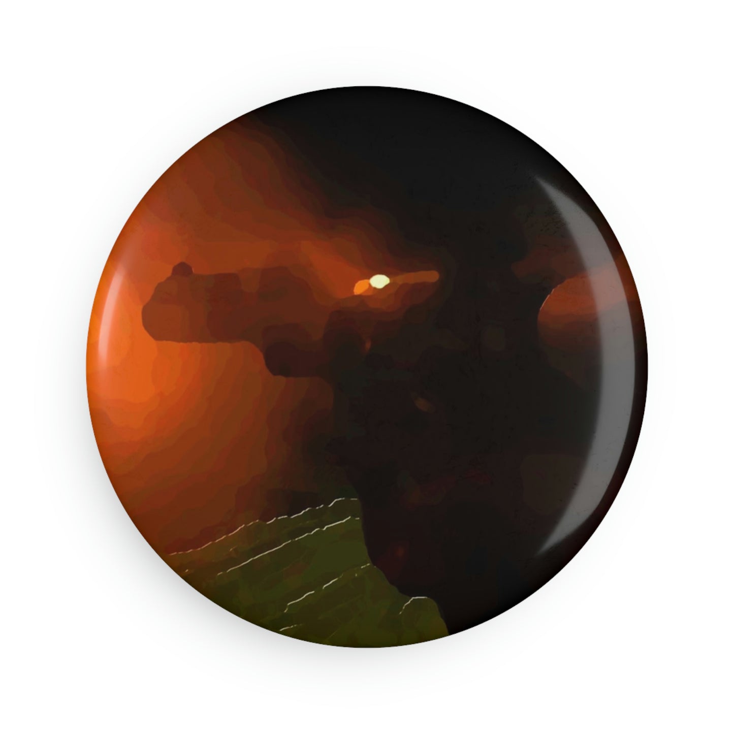 Button Magnet, Round (1 & 10 pcs) ... Ruger .357 Magnum Early-Morning-Target-Practice ... 'Circa April 2022' ... Original Works ...