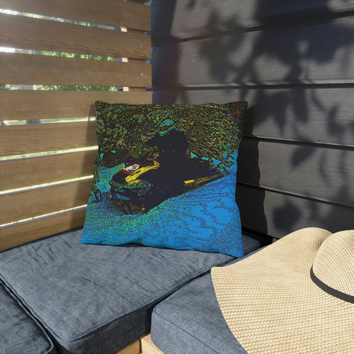 Outdoor Pillow .s ... Yep ... "Another Day ... Riding Through The Wilderness ... " ... February 2023 ... Original Works ...