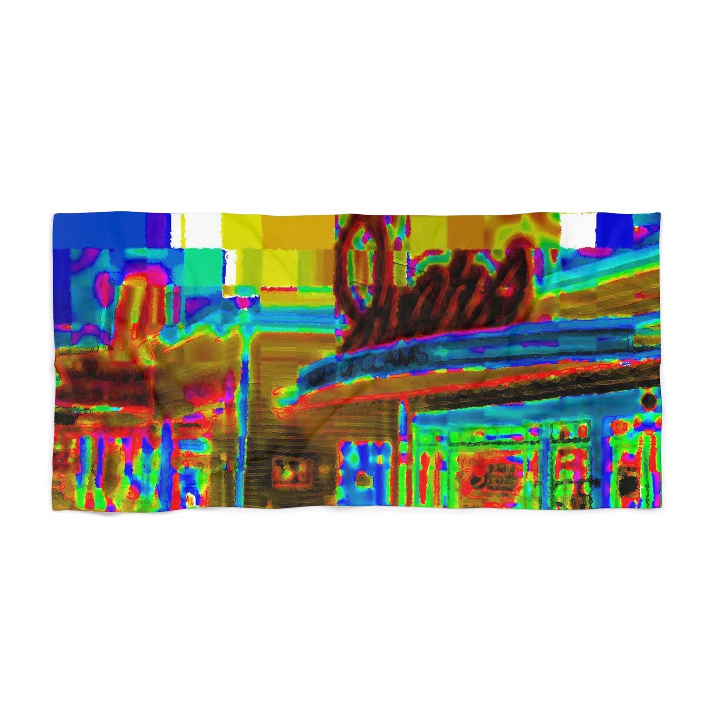 Beach Towel ...  In-A-Hurry & Stressed? ... Remember: Keep "Clam" ... Clam_Happy ...  'Ivars: Seattle Waterfront' ... Personal Archives ... Original Works ...