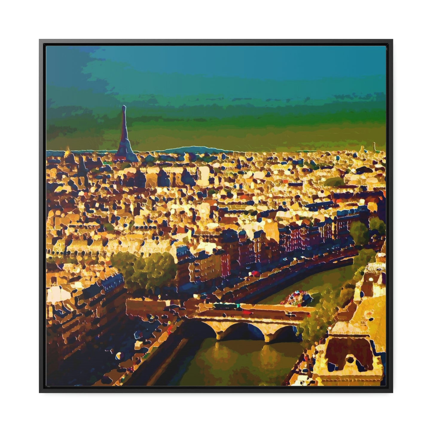 Gallery Canvas Wraps, Square Frame ... Au Paris ... "Along The River Seine" ... Barbara Joan Bonnel-Holt: 1972 ... Original Works ...