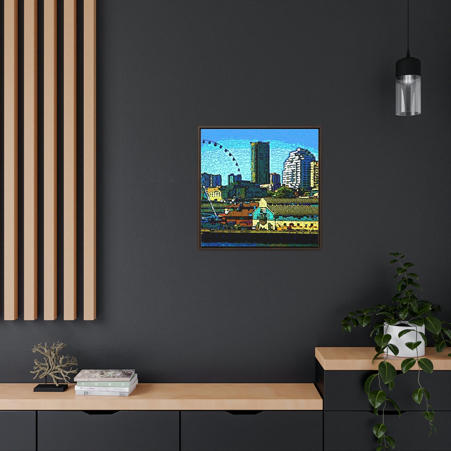 Gallery Canvas Wraps, Square Frame ... That Classic Wheel ... 'Seattle's Wheel' ... & An Old Classic Waterside Vendors ...  'Family Archives' ... Original Works ...