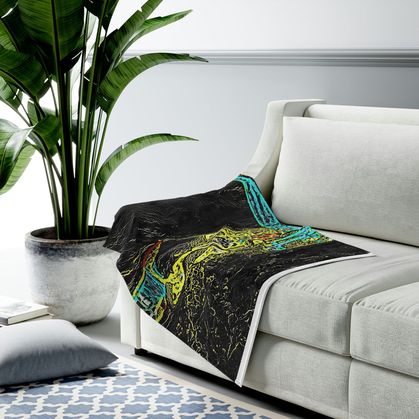 Velveteen Plush Blanket ...  "Snow Vehicle In Snow Storm At-Rest" ... Circa 12Mar23 ... Central Idaho ... 18-Hours Rendering Time: Original Works ...