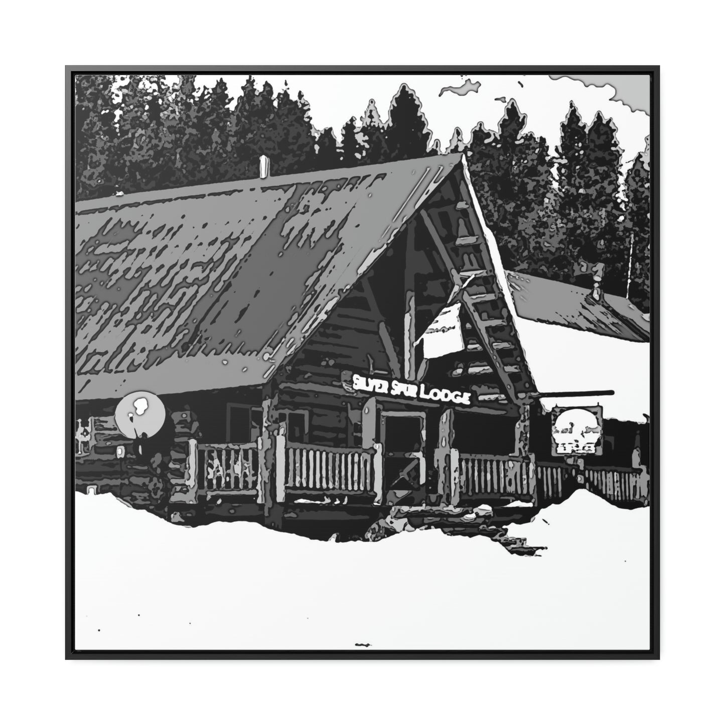 Gallery Canvas Wraps, Square Frame ... A Beautiful Lodge & Back-Country Outfitter In A Mountain Town ... 'Dixie, Idaho, November 2022' ... Original Works ...