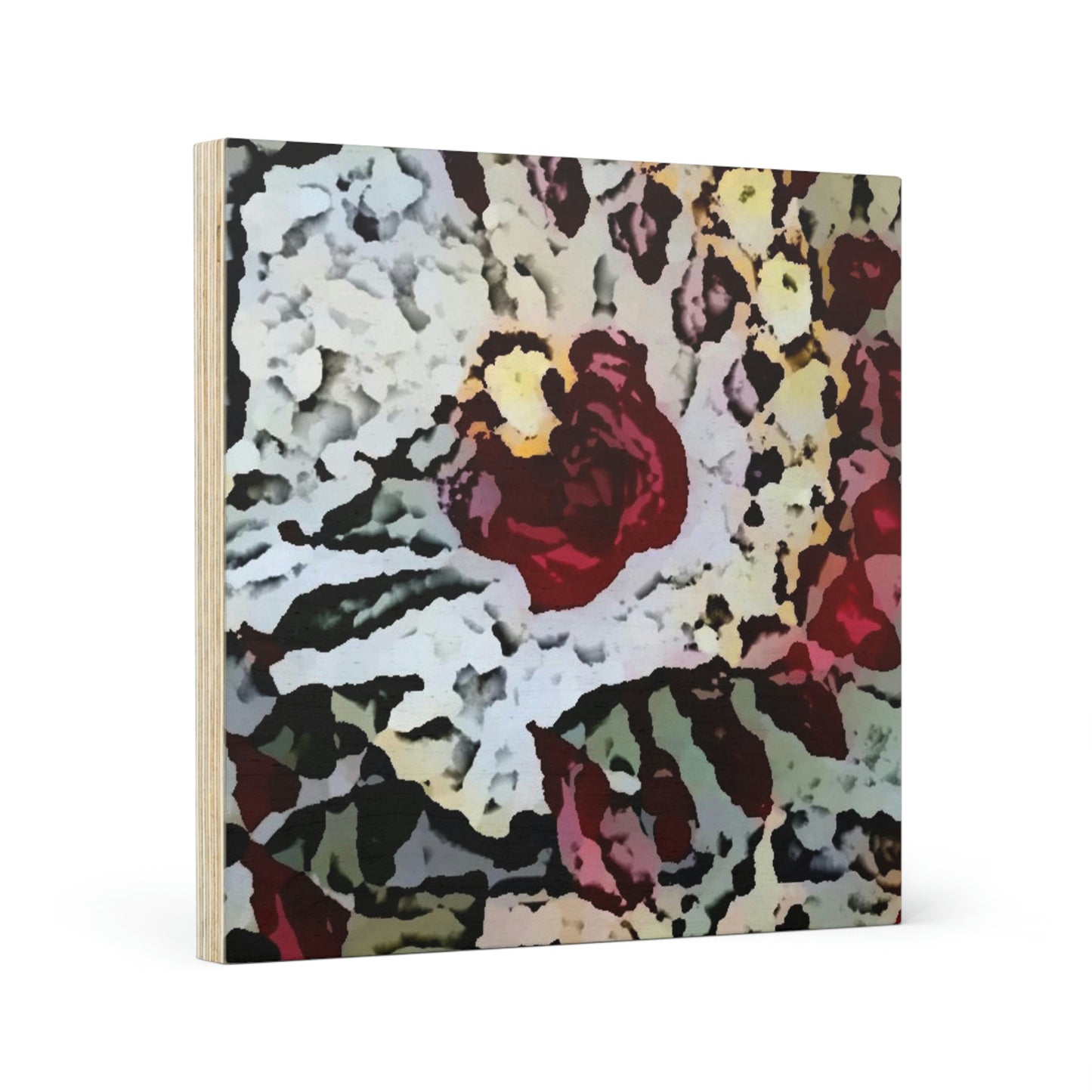 Wood Canvas ... "A Friendly Flower" ... Pointsettia 'Pointing' ... Original Works ... (Supplied Photograph) ...