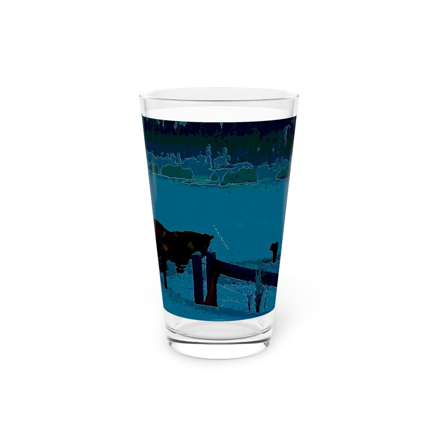 Pint Glass, 16oz ... A Quiet Morning ... "Along The Red River & Nature Preserve Plateau" ... Jan23 ... Original Works ...