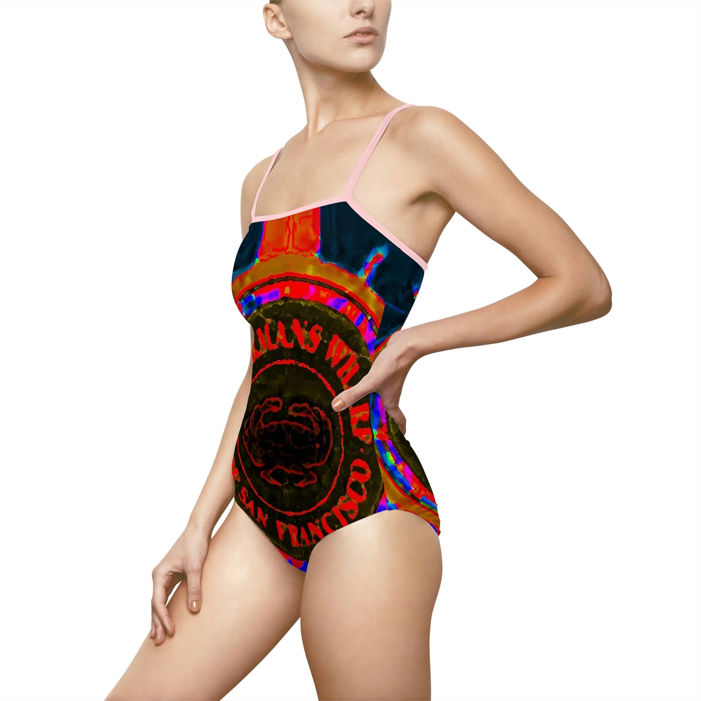 Women's One-piece Swimsuit ... "No.9 Fishermen's Grotto - Fishermen's Wharf, SF, California" ... Family Archives: 1970's ... Original Works ...