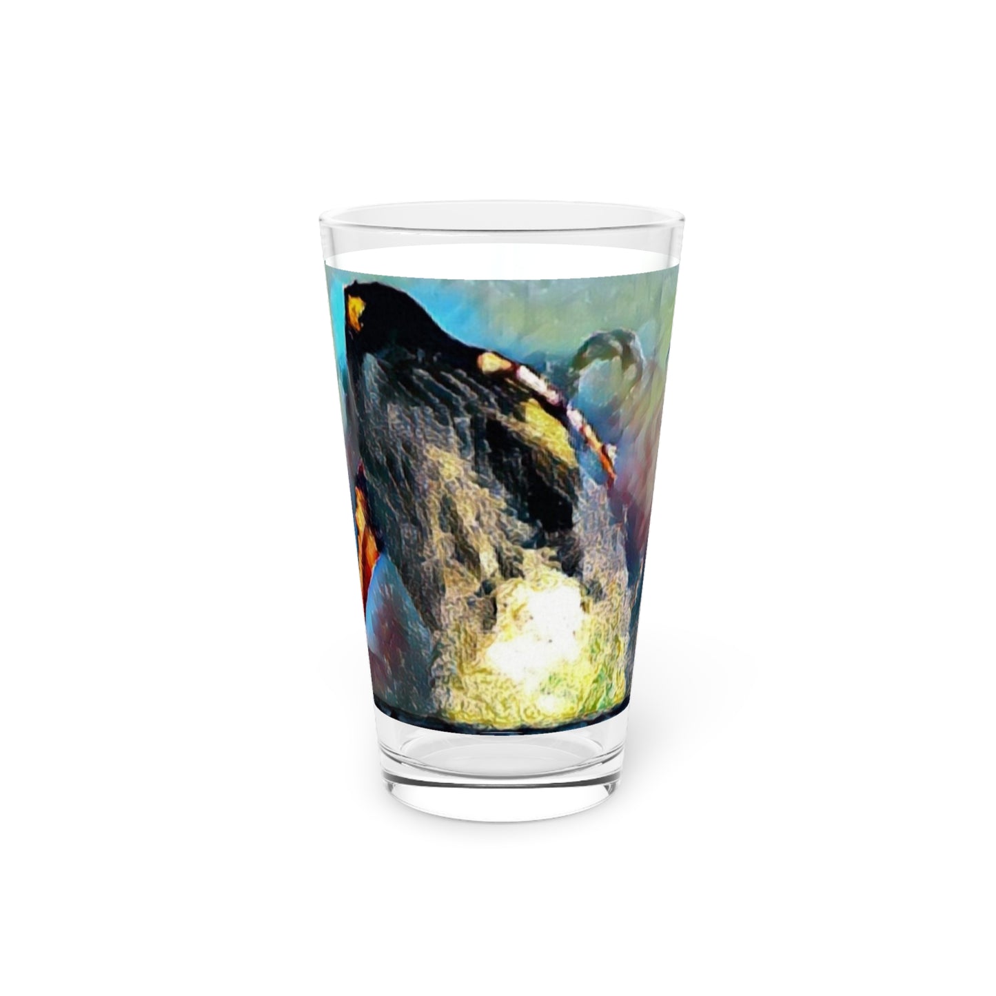 Pint Glass, 16oz ... An Extraordinary Humpback Breach ... 'With Explosive Energy' ... Family Archives (KPH) ... Circa: 21st Century. Maui, HI ... Original Works ...