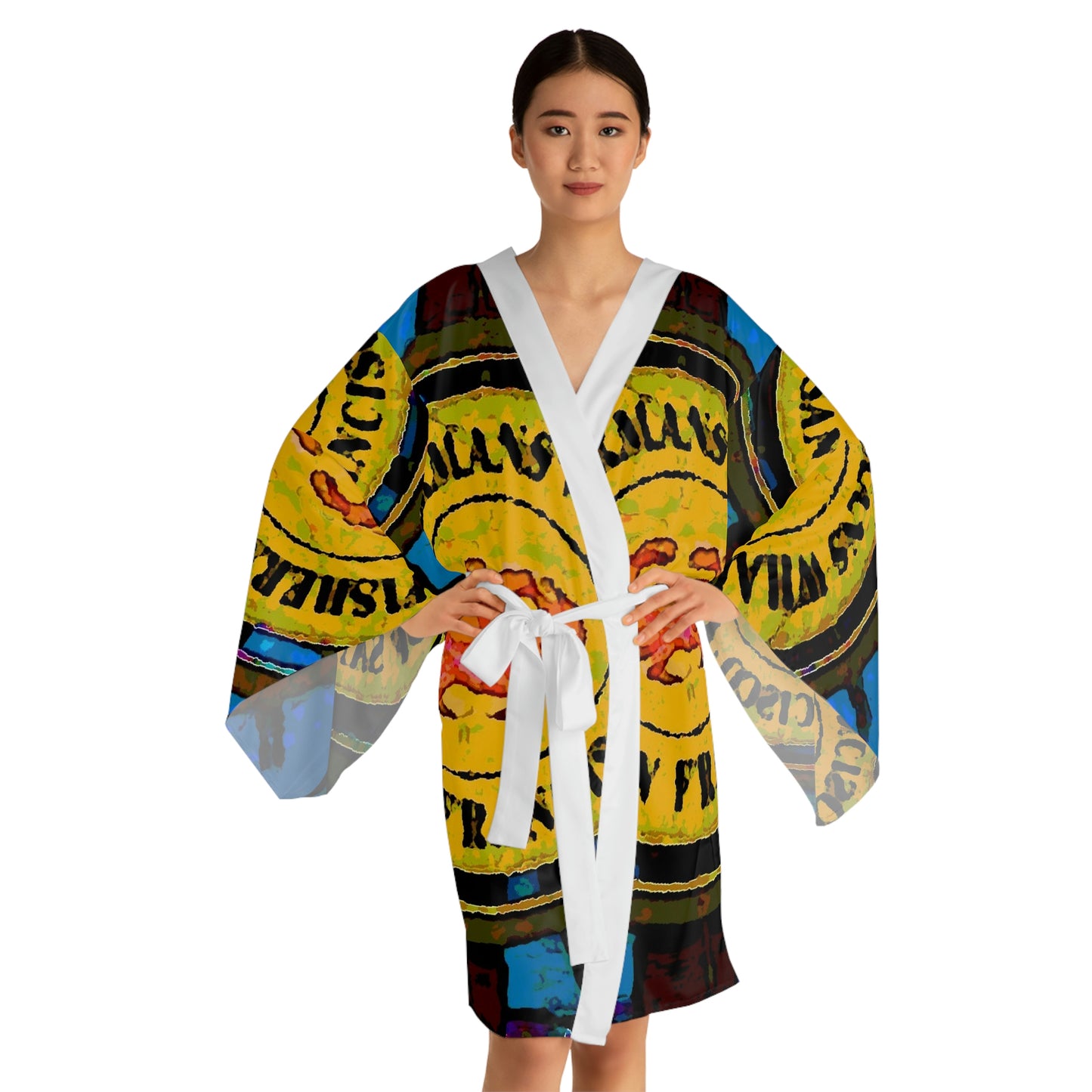 Long Sleeve Kimono Robe ... "No.9 Fishermen's Grotto - Fishermen's Wharf, SF, California" ... Family Archives: 1970's ... Original Works ...