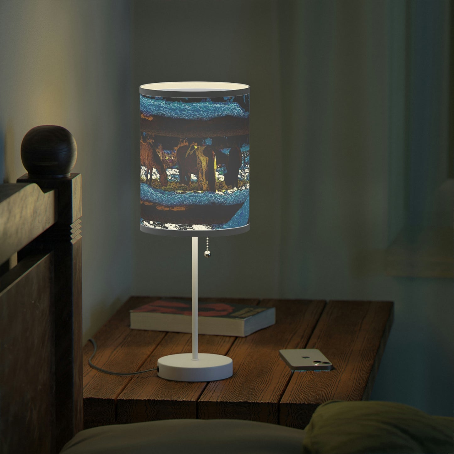 Lamp on a Stand, US|CA plug ... Corraled Horses In Winter ... Central Idaho, 5,600 Ft. Elevation