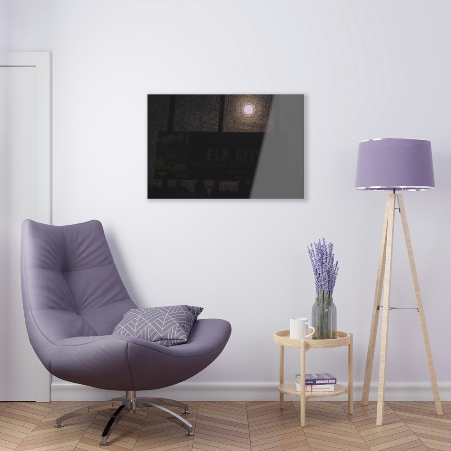 Acrylic Prints ... Car Approaches From The Stern ... Moon Ascendary From The Bow ... "Two Friendly Travellers On A Cold Night Near Elk City" ... C