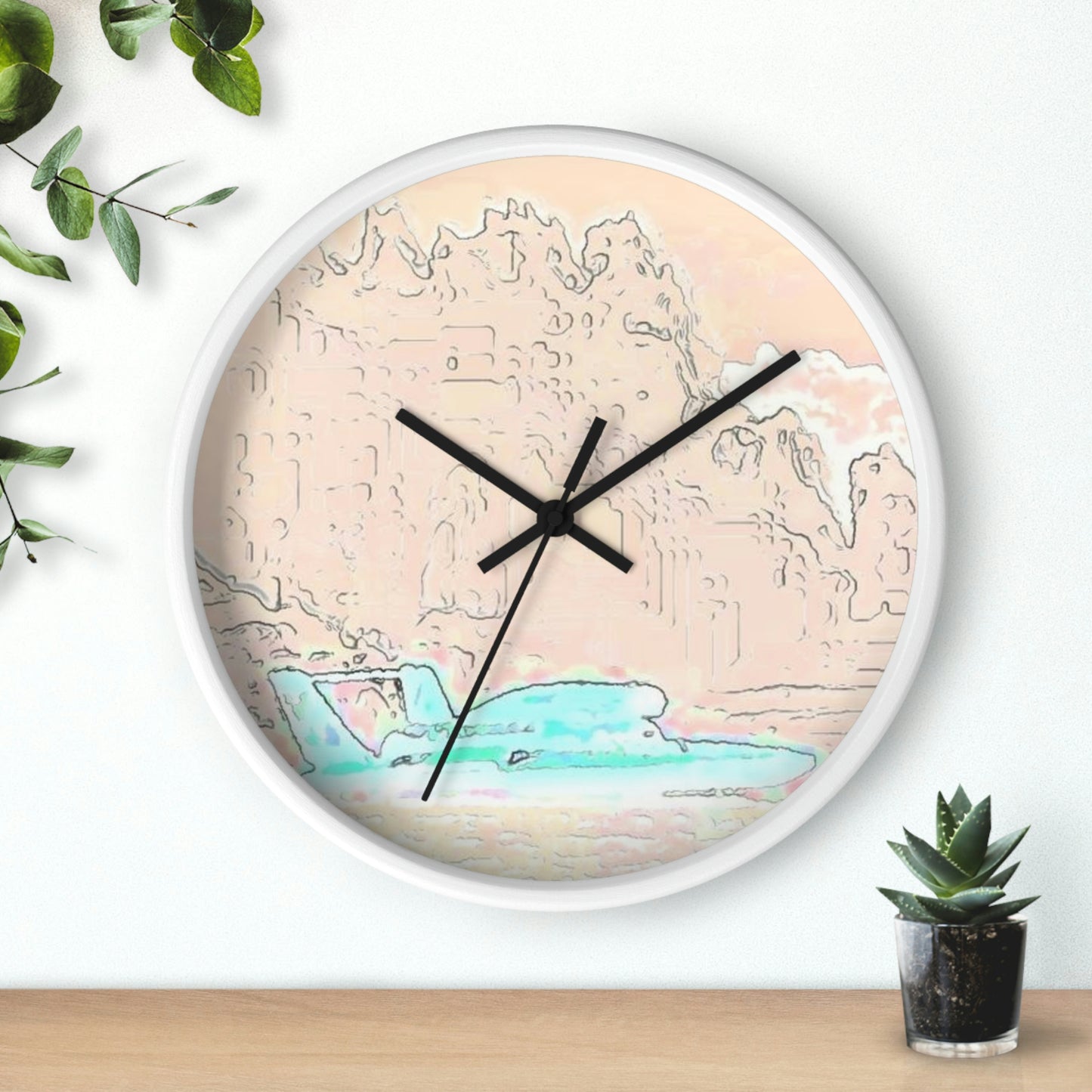 Wall clock ...  Seattle Columbia Cup On Lake Washington ... "Dave Wilcox Heads For The Win" ... Associate Gift-Photo ... Original Works ...