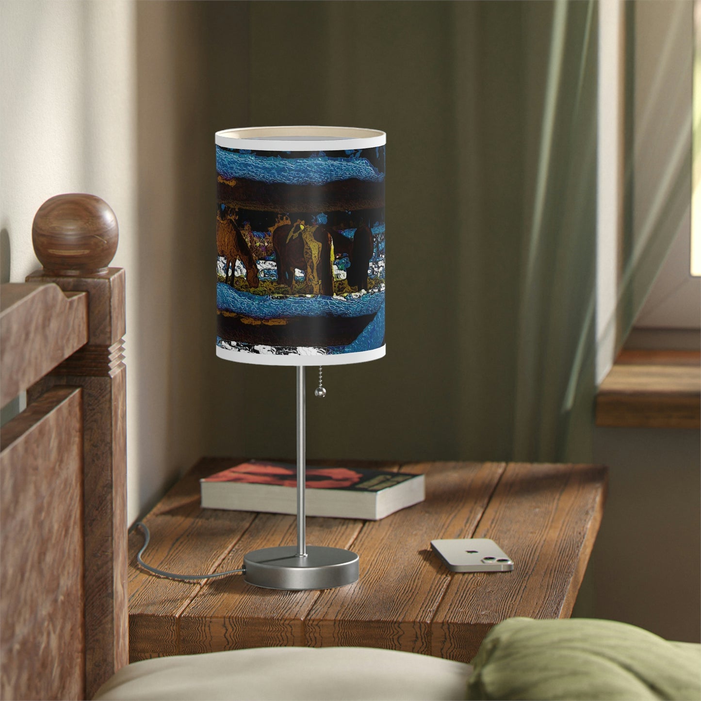 Lamp on a Stand, US|CA plug ... Corraled Horses In Winter ... Central Idaho, 5,600 Ft. Elevation