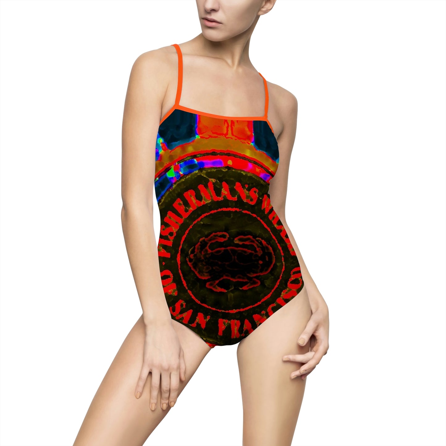 Women's One-piece Swimsuit ... "No.9 Fishermen's Grotto - Fishermen's Wharf, SF, California" ... Family Archives: 1970's ... Original Works ...
