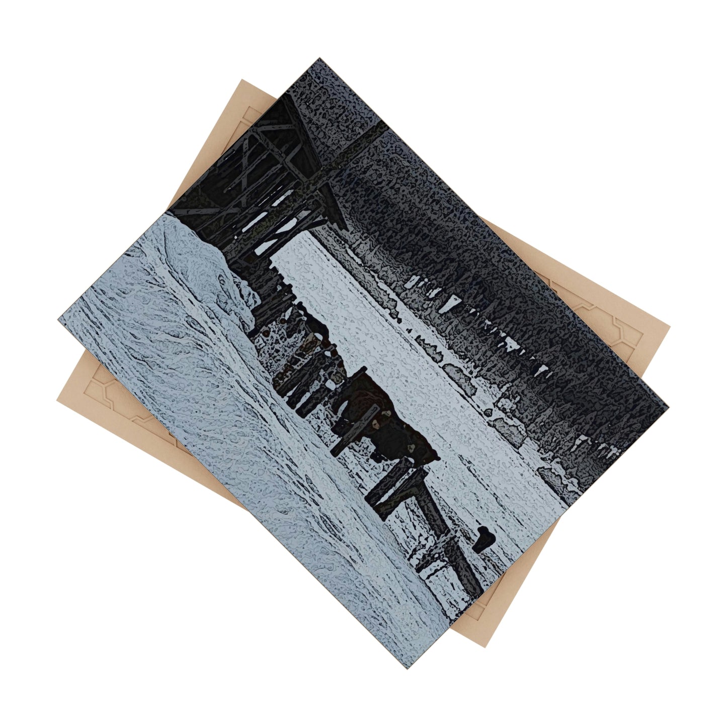 Ceramic Photo Tile .. A Quiet Morning ... "Along The Red River & Nature Preserve Plateau" ... Jan23 ... Original Works ...