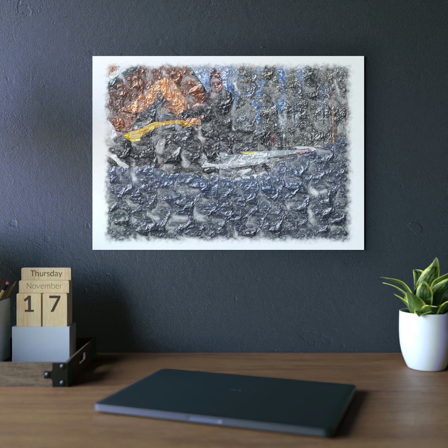 Aluminum Composite Panels ... "Packing After The Storm_2" ... Circa 3Apr23 ... Rhett Creek, Idaho, USA ... Original Works ... (Wrinkled_Varnish) ...