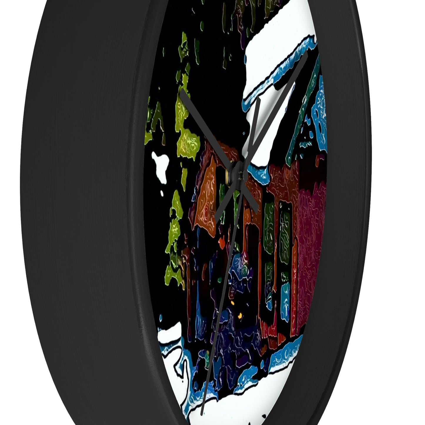 Wall clock ... "A Rider Passeth-Through-It" ... Colors Galore & A Bit Of Impressionism ... Original Works. Winter 2021. Central Idaho. Rendering Time: 12 Hours ...