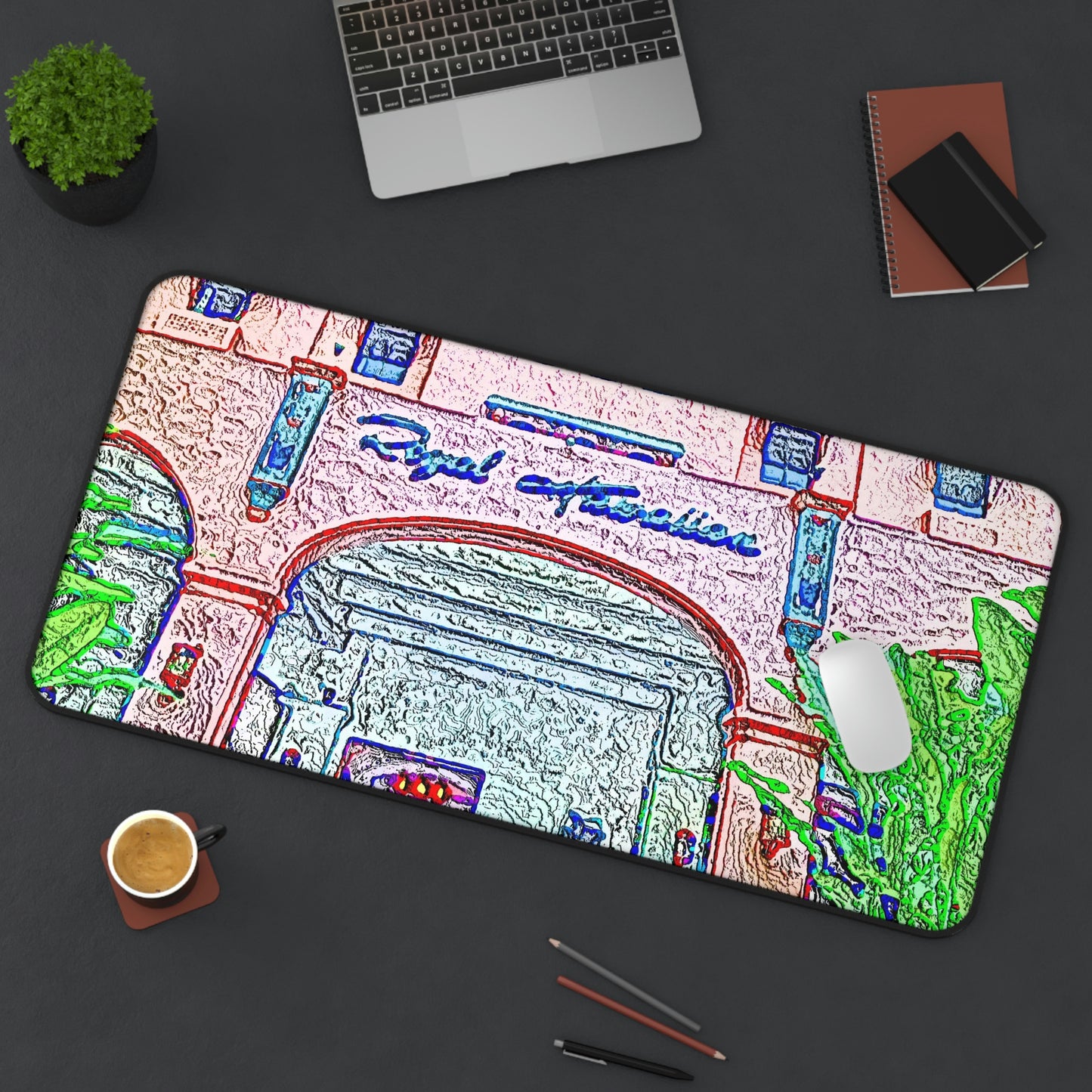 Desk Mat ... "La Grande Entree" At: 'The Pink Palace' ... The Royal Hawai'ian ... Honolulu, HI ... '27Oct2014' ... Original Works ...
