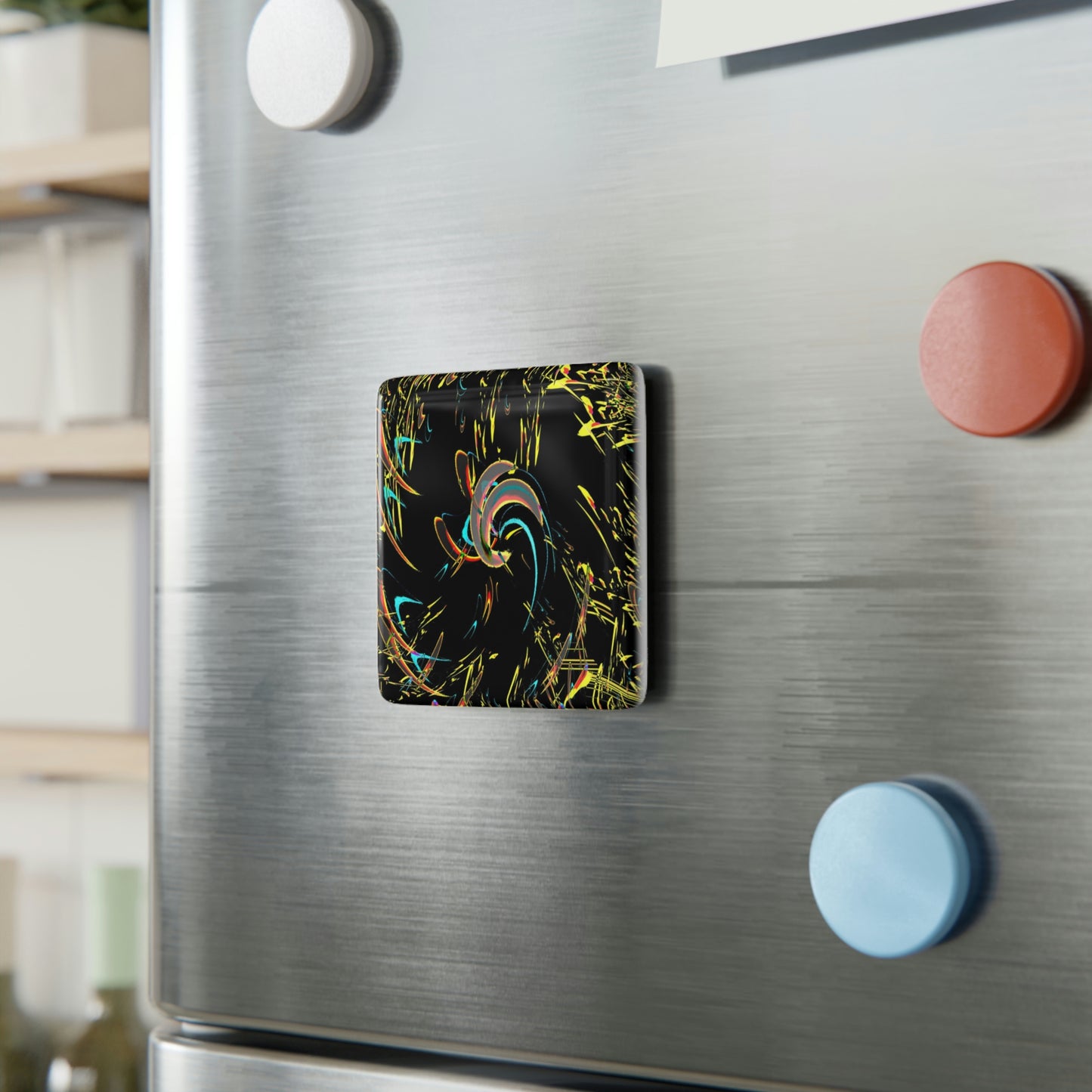 Porcelain Magnet, Square ... "Waning Moon" ... Central Idaho ... October 2022 ... Rendering Time: 22 Hours ... Original Works ...