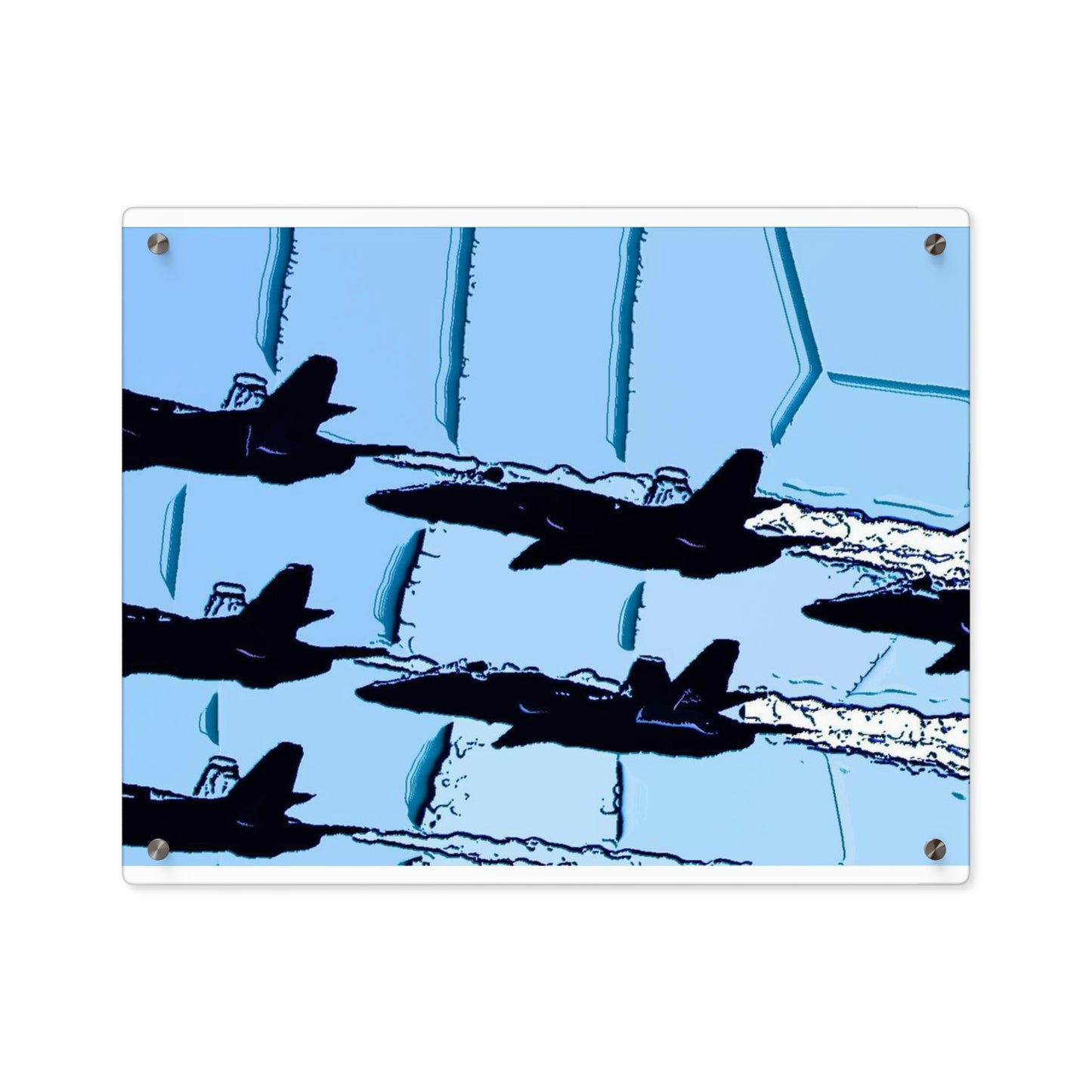Acrylic Wall Art Panels ... Seattle Seafair ..."Blue Angels Run Over Lake Washington" ... Circa Mid 1980's ... Dr FJ Holt ... Original Works ...