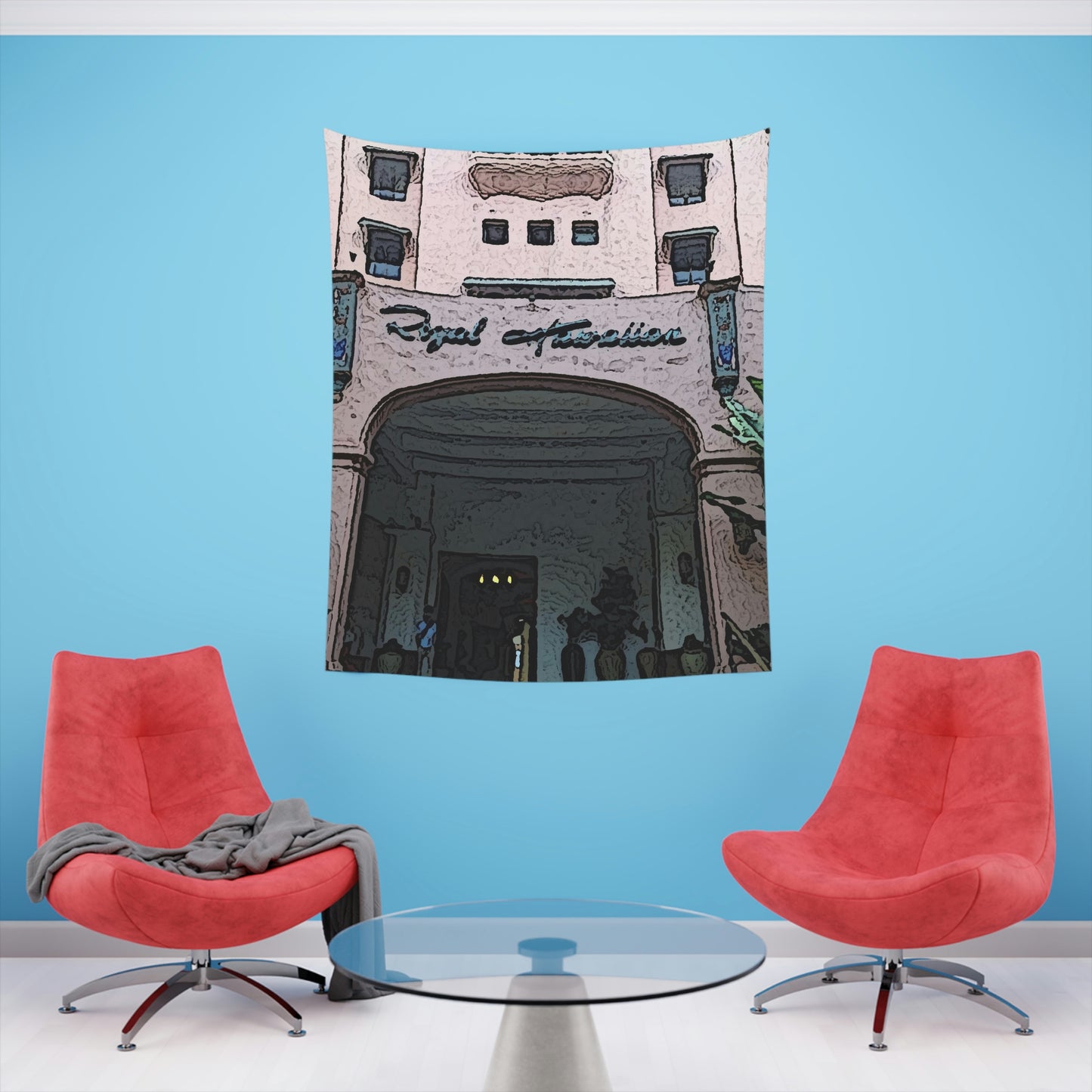 Printed Wall Tapestry ...  "La Grande Entree" At: 'The Pink Palace' ... The Royal Hawai'ian ... Honolulu, HI ... '27Oct2014' ... Original Works ...