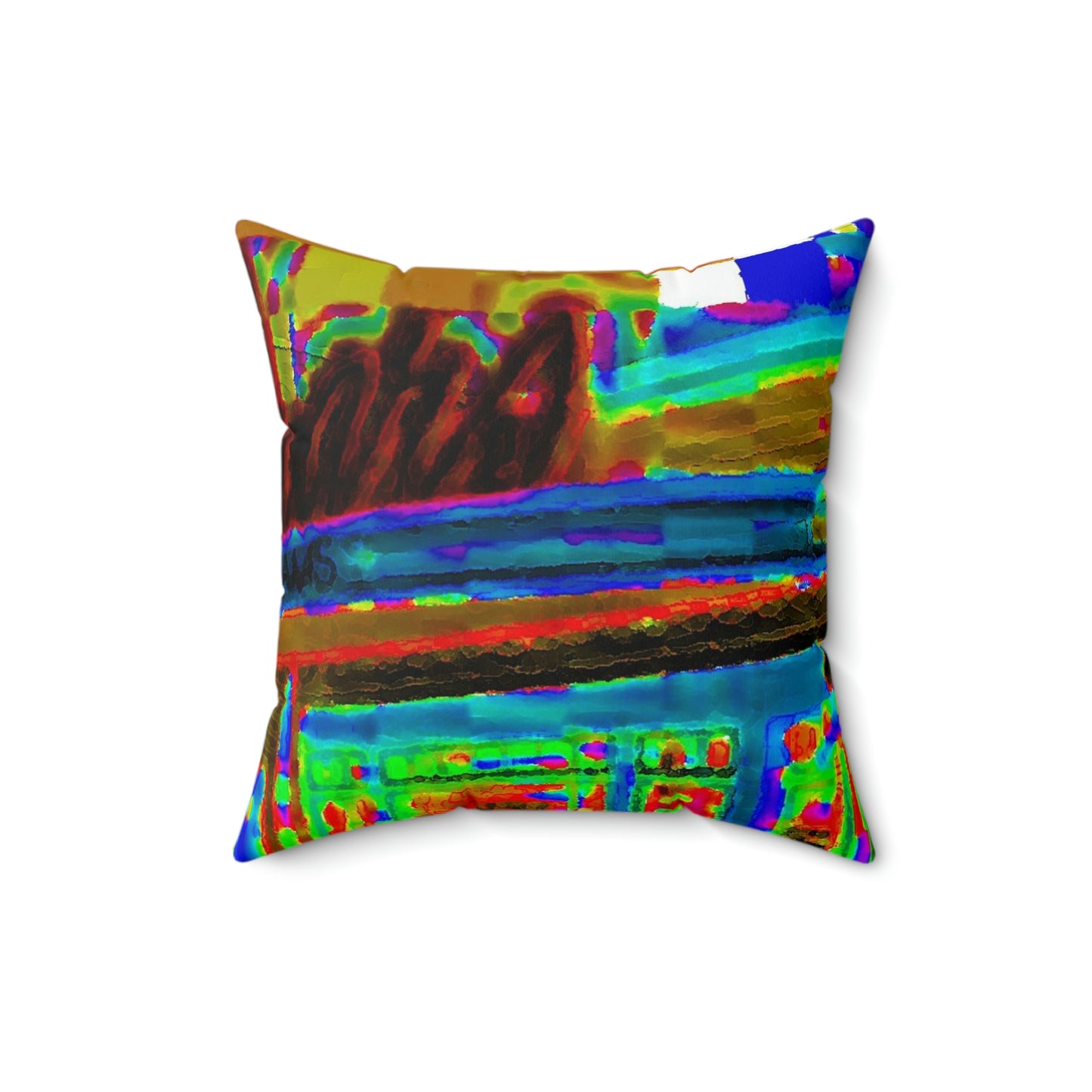 Spun Polyester Square Pillow ... In-A-Hurry & Stressed? ... Remember: Keep "Clam" ... Clam_Happy ...  'Ivars: Seattle Waterfront' ... Personal Archives ... Original Works ...