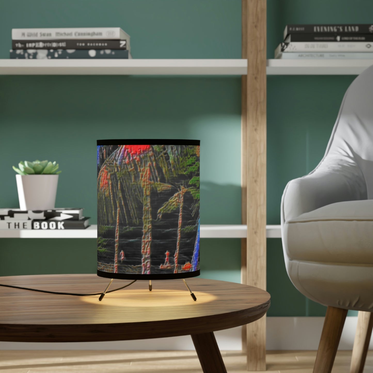 Tripod Lamp with High-Res Printed Shade, US\CA plug ... "The Royal Hawai'ian: Waikiki Beach_Beach" ... Honolulu, HI ... Ocotber 2014 (Halloween) ... Original Works ...