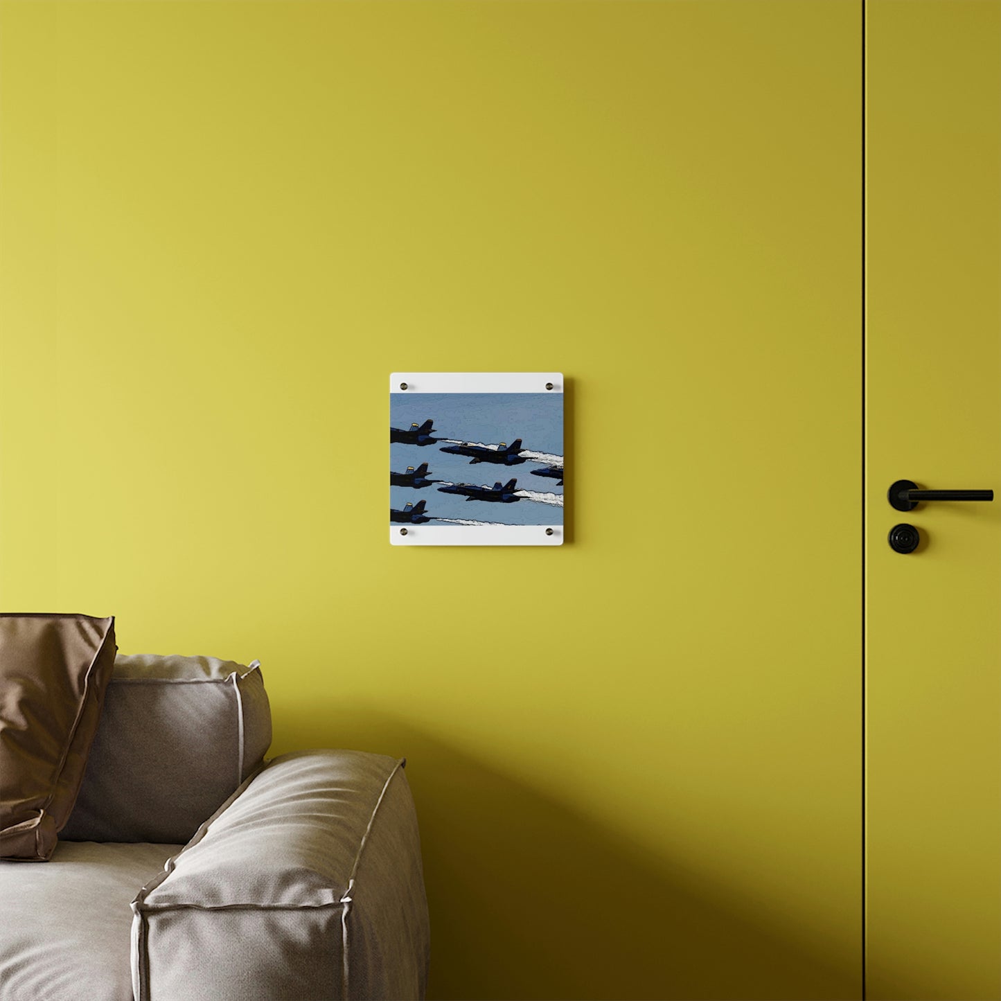 Acrylic Wall Art Panels ... Seattle Seafair ..."Blue Angels Run Over Lake Washington" ... Circa Mid 1980's ... Dr FJ Holt ... Original Works ...