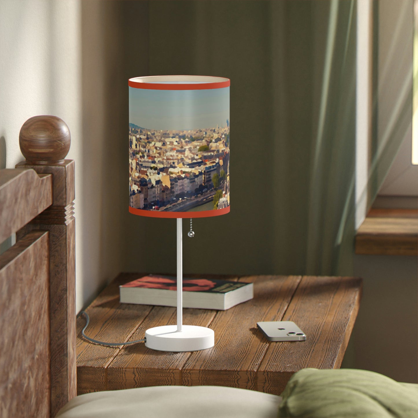 Lamp on a Stand, US|CA plug ... Au Paris ... "Along The River Seine" ... Barbara Joan Bonnell-Holt: 1972 ... Original Works ...