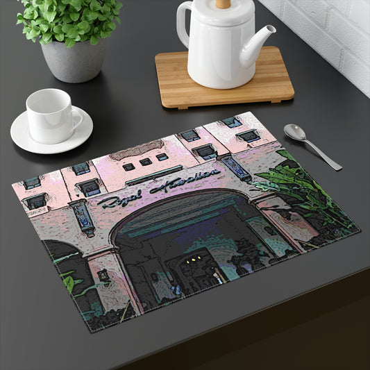 Placemat, 1pc ...  "La Grande Entree" At: 'The Pink Palace' ... The Royal Hawai'ian ... Honolulu, HI ... '27Oct2014' ... Original Works ...