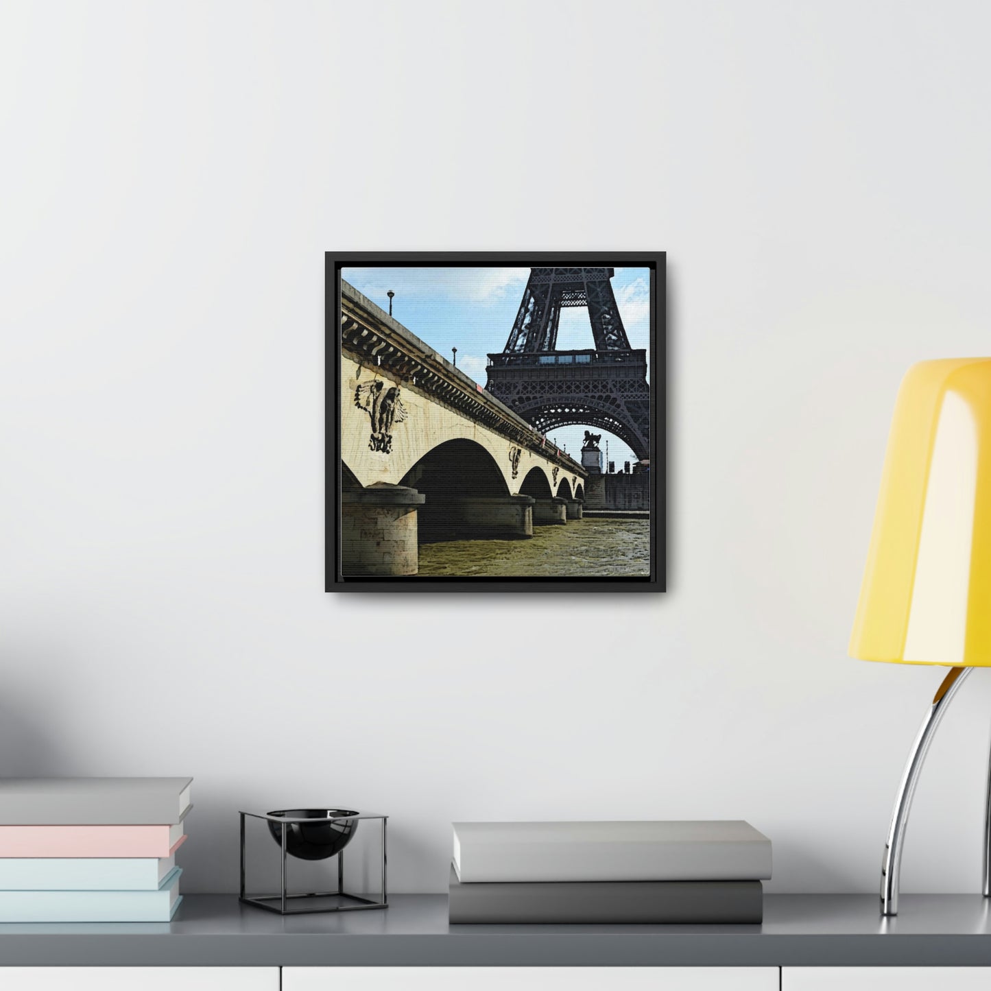 Gallery Canvas Wraps, Square Frame ...  Le Tour D'Eiffel ..."Along The Water" ... Barbara Joan Bonnell-Holt ... Le Voyage De Paris: 1972 ... Original Works ...