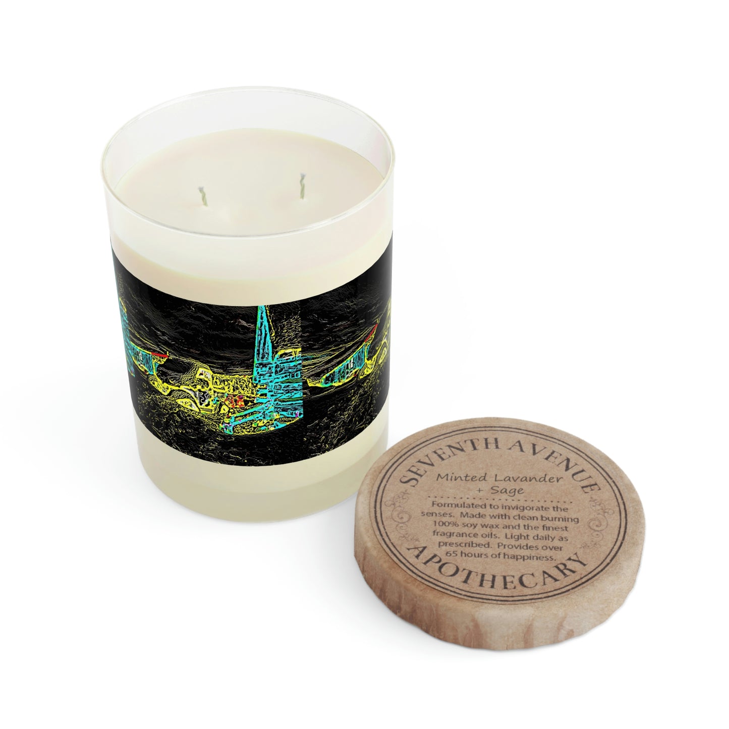 Scented Candle - Full Glass, 11oz ... "Snow Vehicle In Snow Storm At-Rest" ... Circa 12Mar23 ... Central Idaho ... 18-Hours Rendering Time: Original Works ...