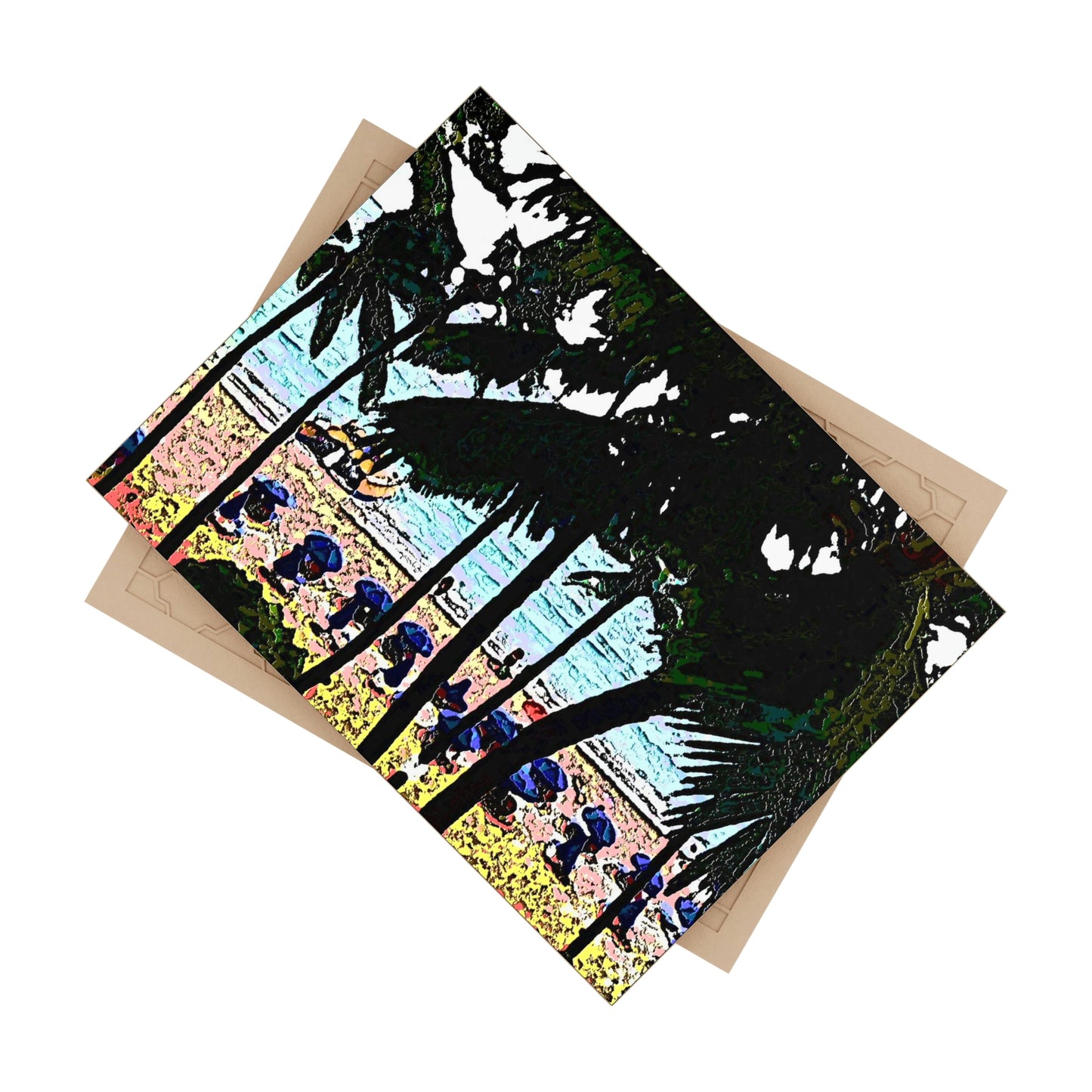 Ceramic Photo Tile ... "A Beautiful Beach Amongst The Palms" ... The Outrigger Waikiki, Honolulu, Oahu ... Original Works ...
