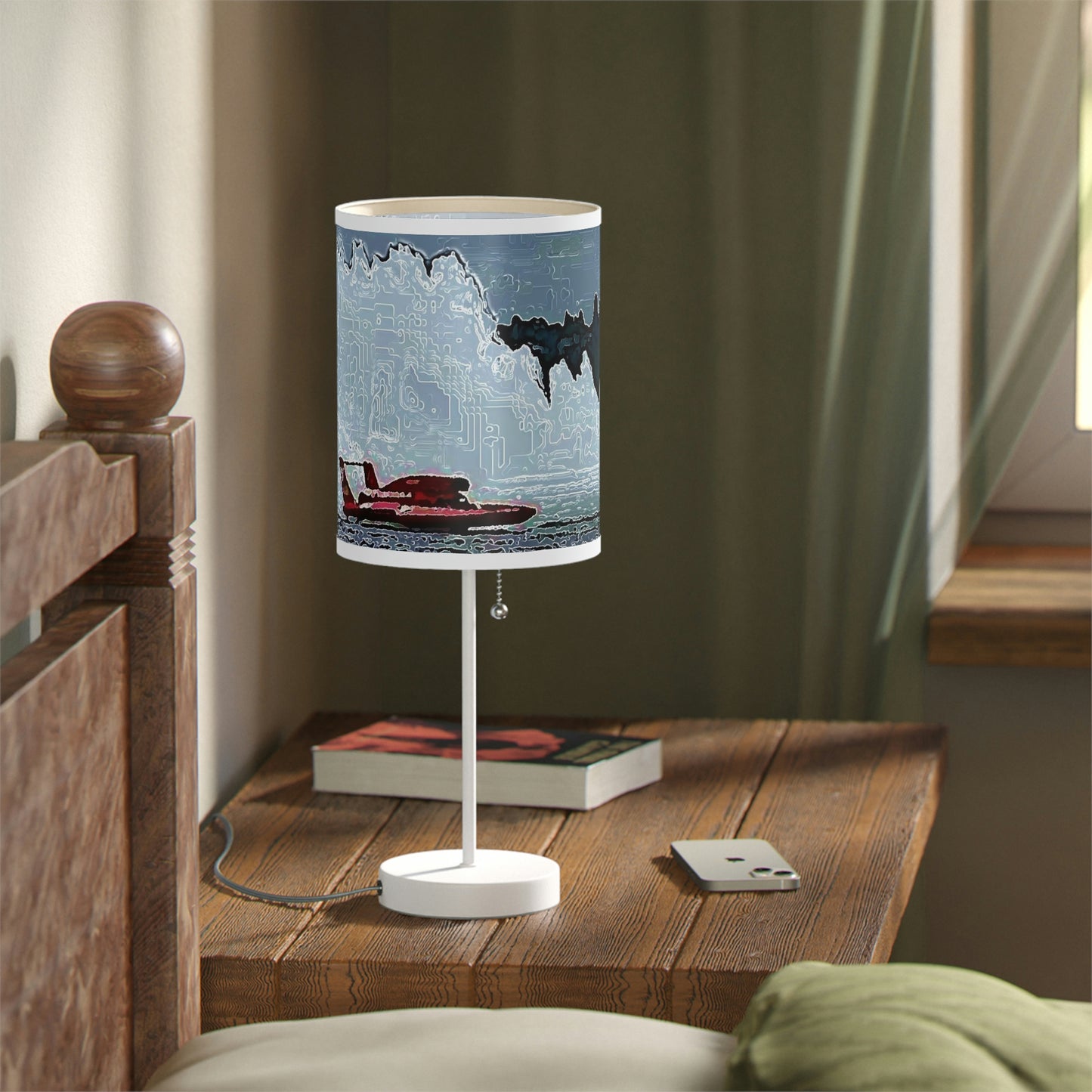 Lamp on a Stand, US|CA plug ... Seattle Columbia Cup On Lake Washington ... "Dave Wilcox Heads For The Win" ... Associate Gift-Photo ... Original Works ...