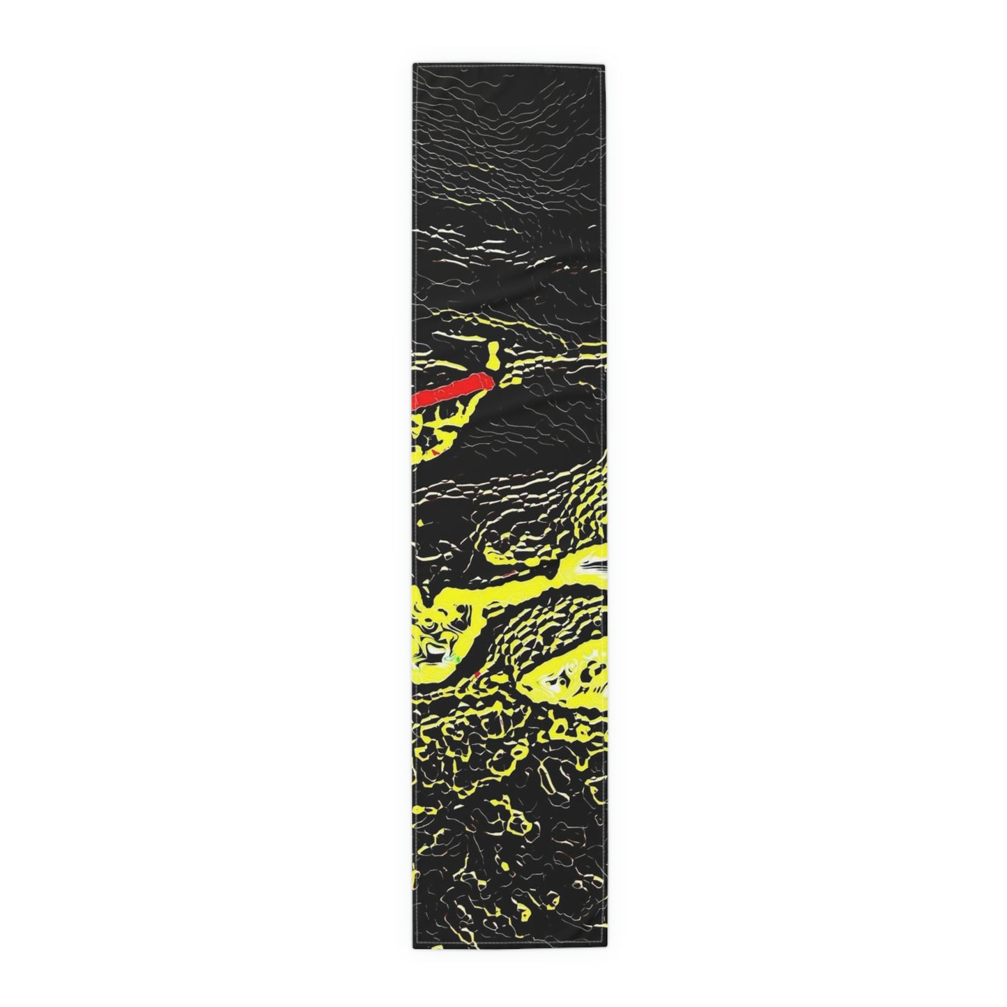 Table Runner (Cotton, Poly) ... "Snow Vehicle In Snow Storm At-Rest" ... Circa 12Mar23 ... Central Idaho ... 18-Hours Rendering Time: Original Works ...