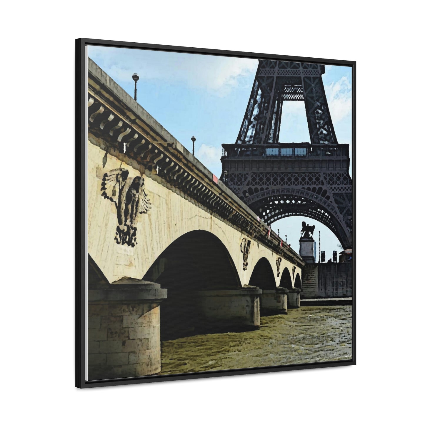 Gallery Canvas Wraps, Square Frame ...  Le Tour D'Eiffel ..."Along The Water" ... Barbara Joan Bonnell-Holt ... Le Voyage De Paris: 1972 ... Original Works ...