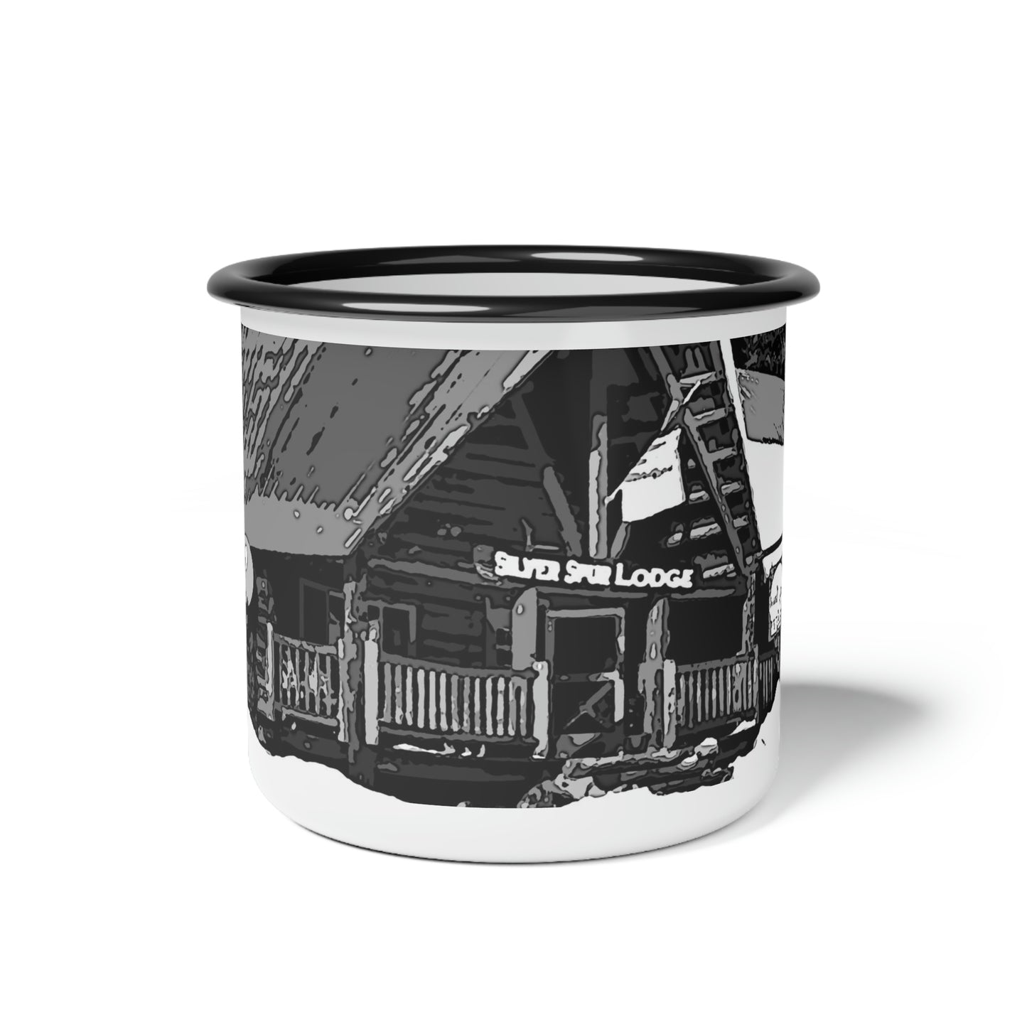 Enamel Camp Cup ... A Beautiful Lodge & Back-Country Outfitter In A Mountain Town ... 'Dixie, Idaho, November 2022' ... Original Works ...