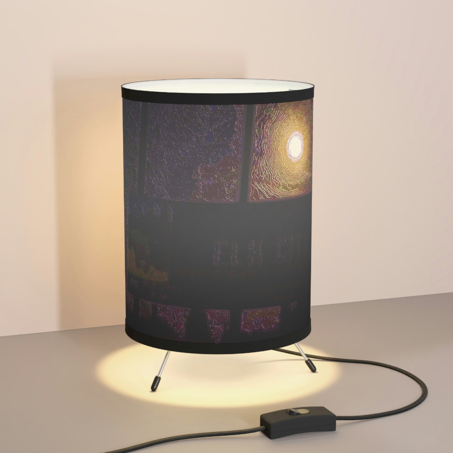 Tripod Lamp with High-Res Printed Shade, US\CA plug ... Car Approaches From The Stern ... Moon Ascendary From The Bow ... "Two Friendly Travellers On A Cold Night Near Elk City" ... C