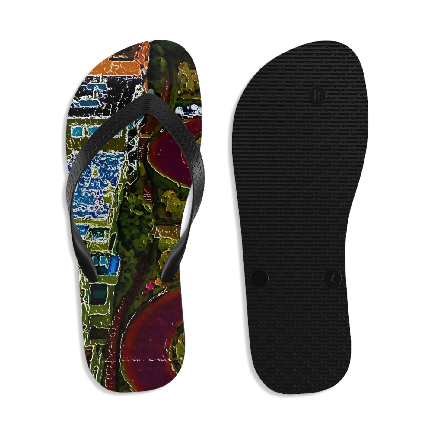 Unisex Flip-Flops ... A Crazy Street ... 'Eight Winding Curve-Switchbacks' ... "Lombard Street, San Francisco, CA' ... Family Archives: 1970's ... Original Works ...