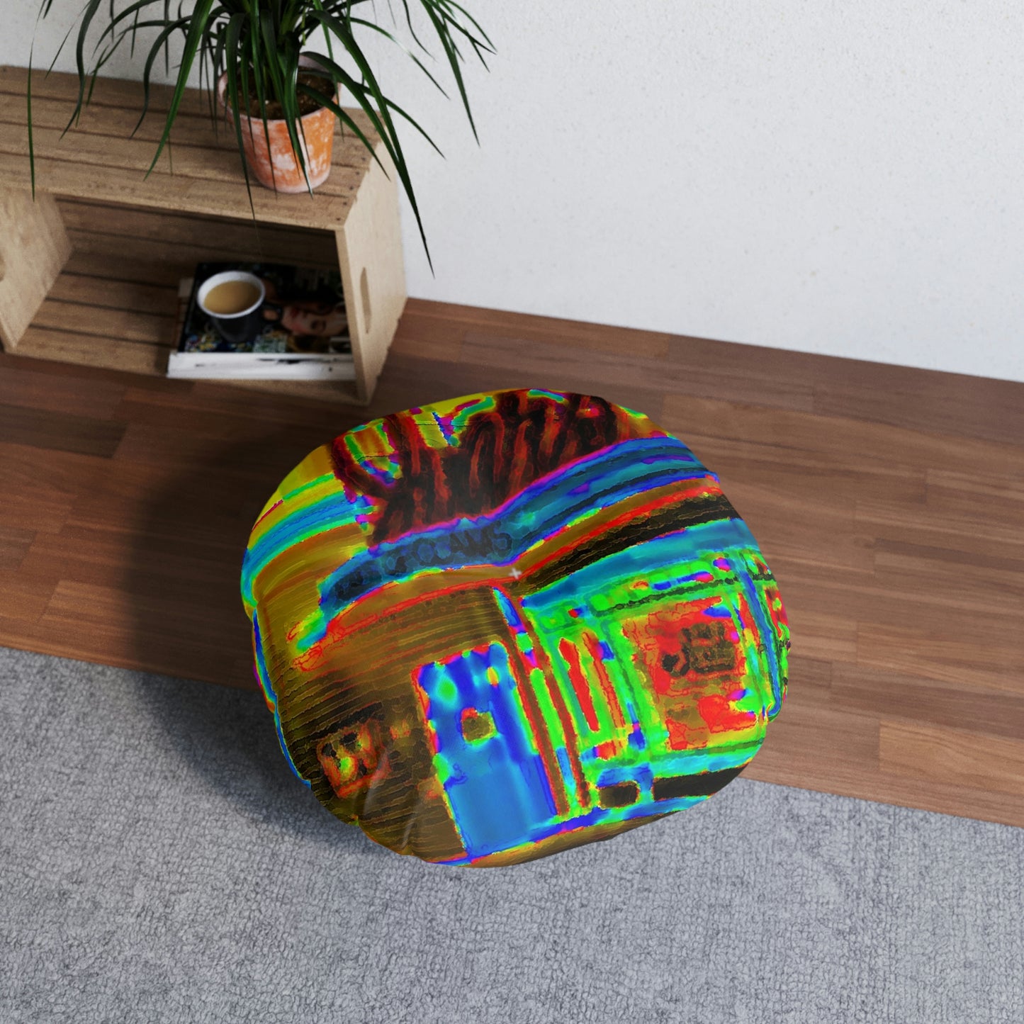 Tufted Floor Pillow, Round ... In-A-Hurry & Stressed? ... Remember: Keep "Clam" ... Clam_Happy ...  'Ivars: Seattle Waterfront' ... Personal Archives ... Original Works ...