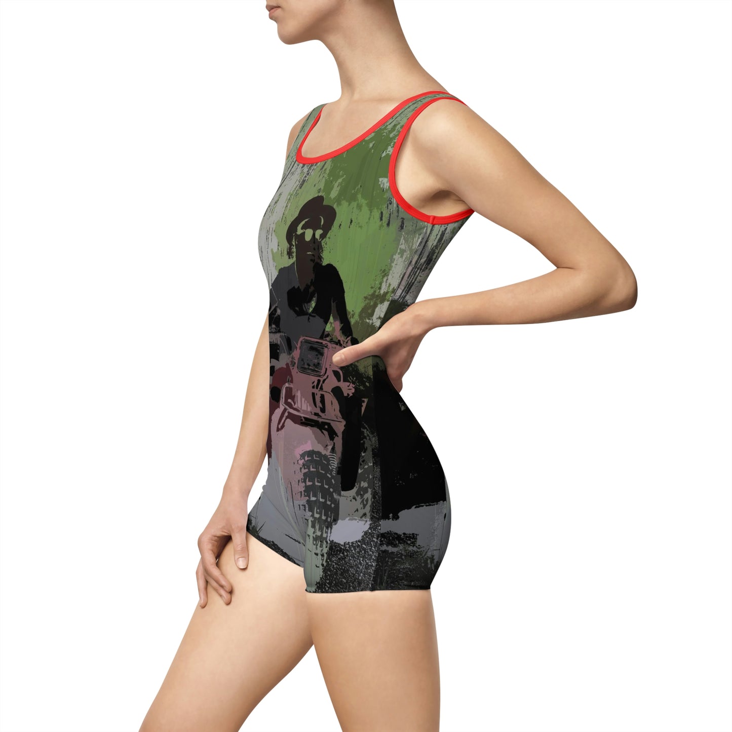 Women's Vintage Swimsuit ... 3-Wheeln' N' Groovin The Mountain Roads ... Central Idaho ... Original Works ...