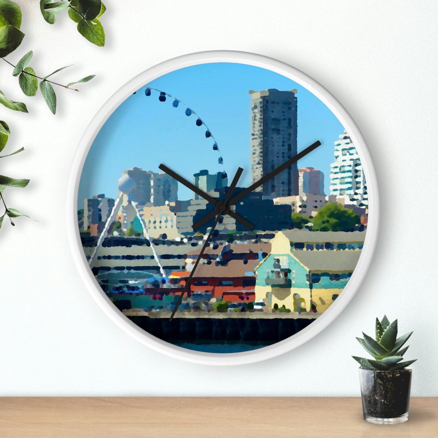 Wall clock ... That Classic Wheel ... 'Seattle's Wheel' ... & Old Classic Waterside Vendors ...  'Family Archives' ... Original Works ...