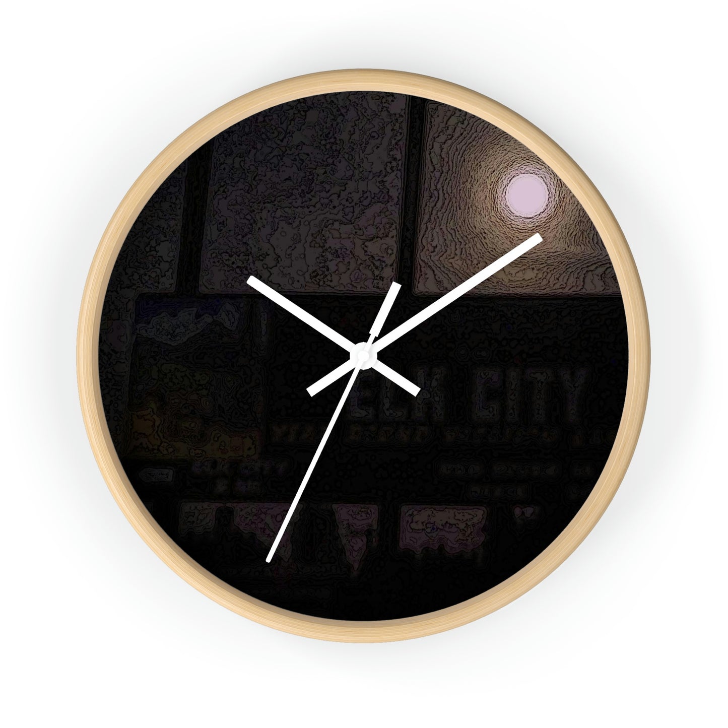 Wall clock ... Car Approaches From The Stern ... Moon Ascendary From The Bow ... "Two Friendly Travellers On A Cold Night Near Elk City" ... C